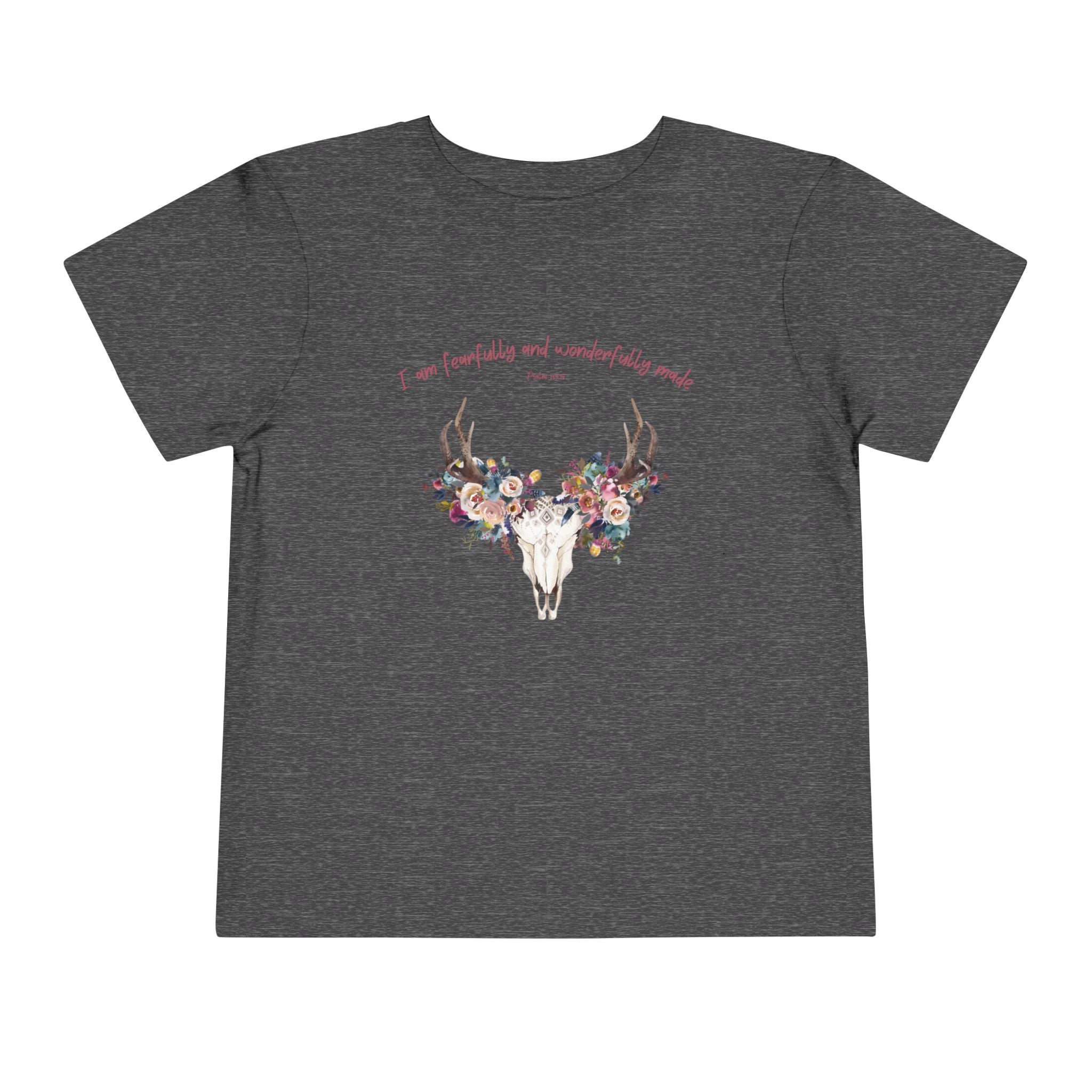 Floral Antler Skull Toddler Tee | Fearfully Made Tee | Faith Gift