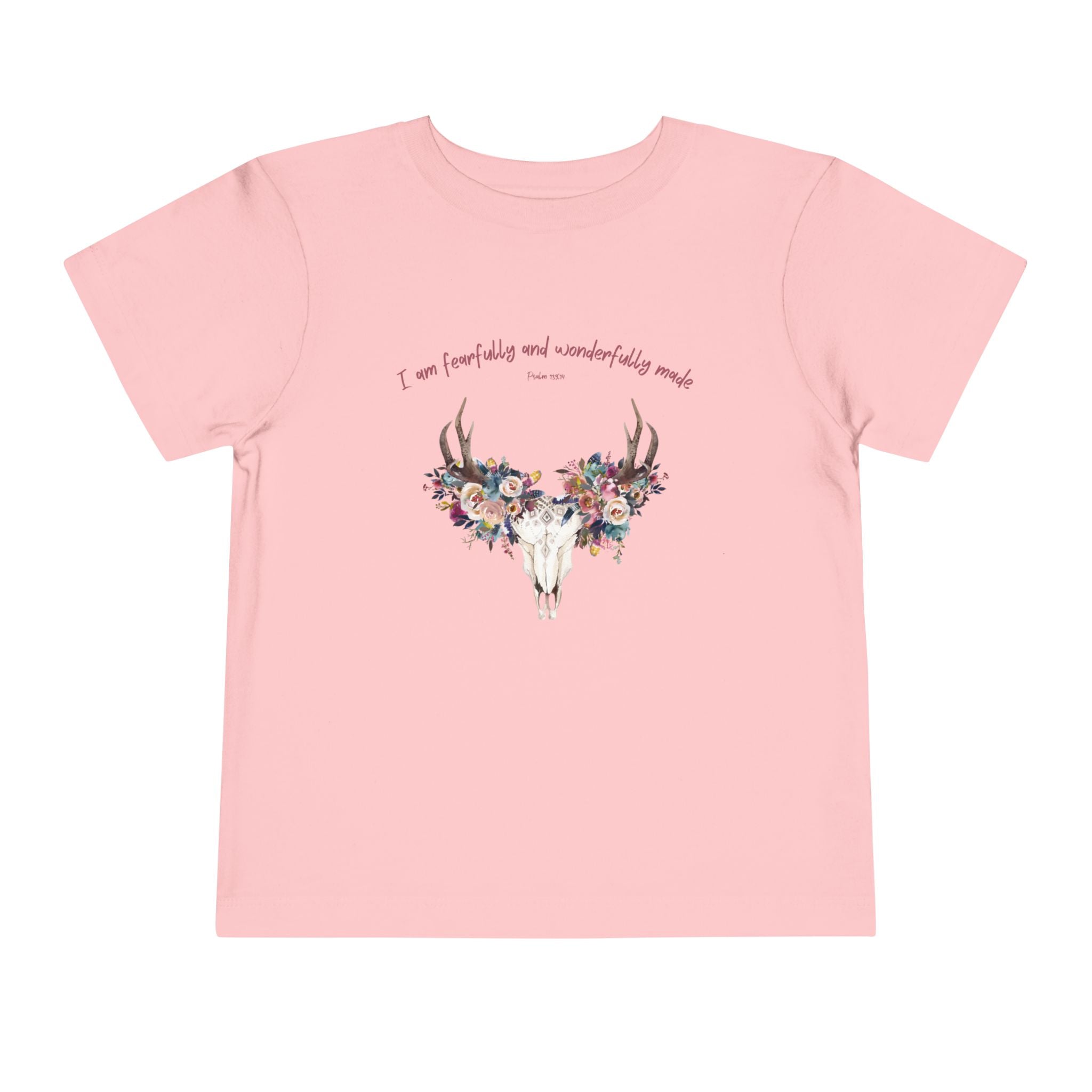 Floral Antler Skull Toddler Tee | Fearfully Made Tee | Faith Gift