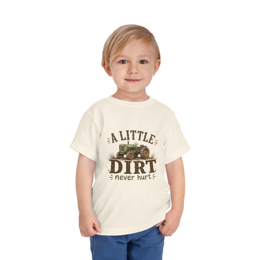 A Little Dirt Never Hurt Toddler Tee | Tractor Graphic | Farm Kid Gift