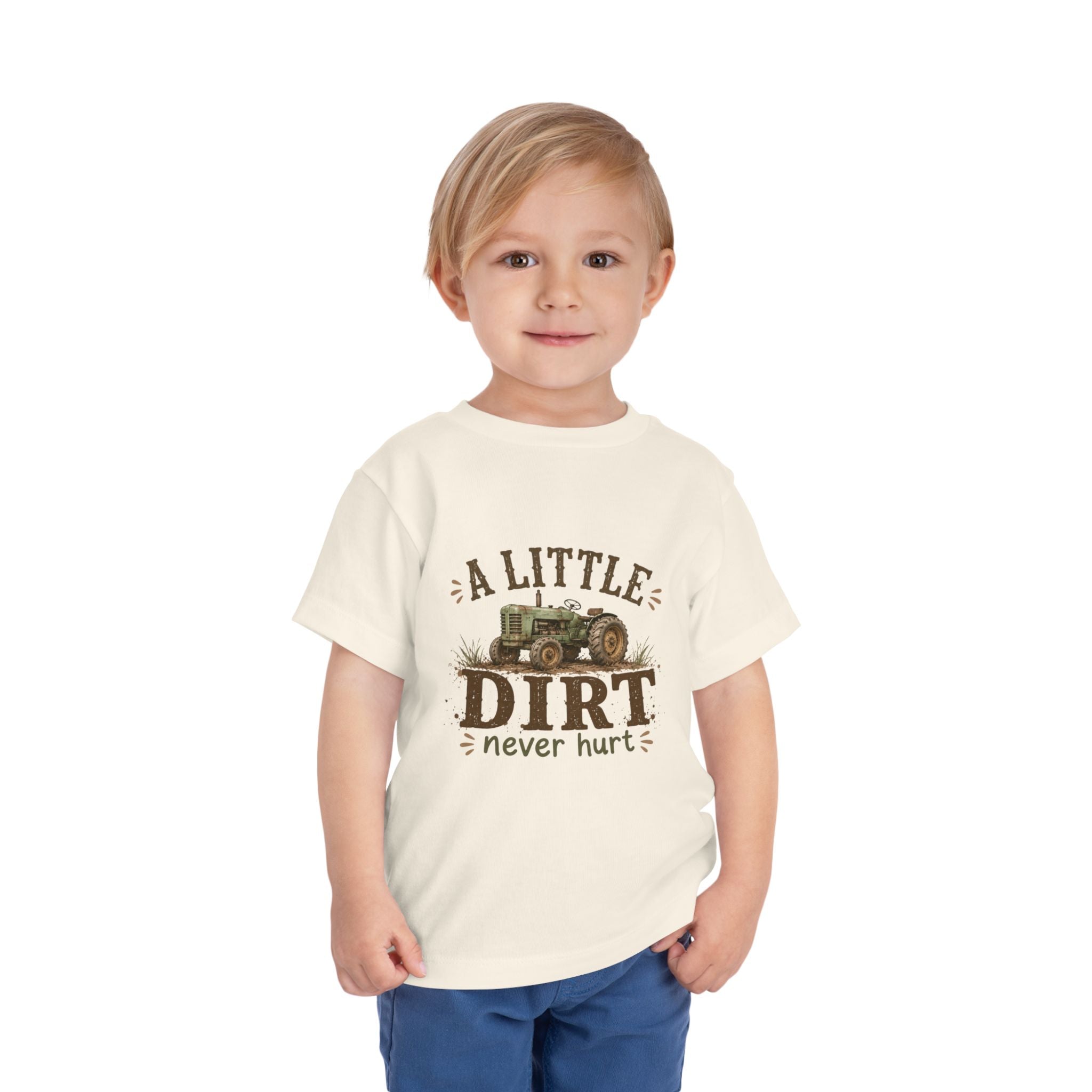 A Little Dirt Never Hurt Toddler Tee | Tractor Graphic | Farm Kid Gift