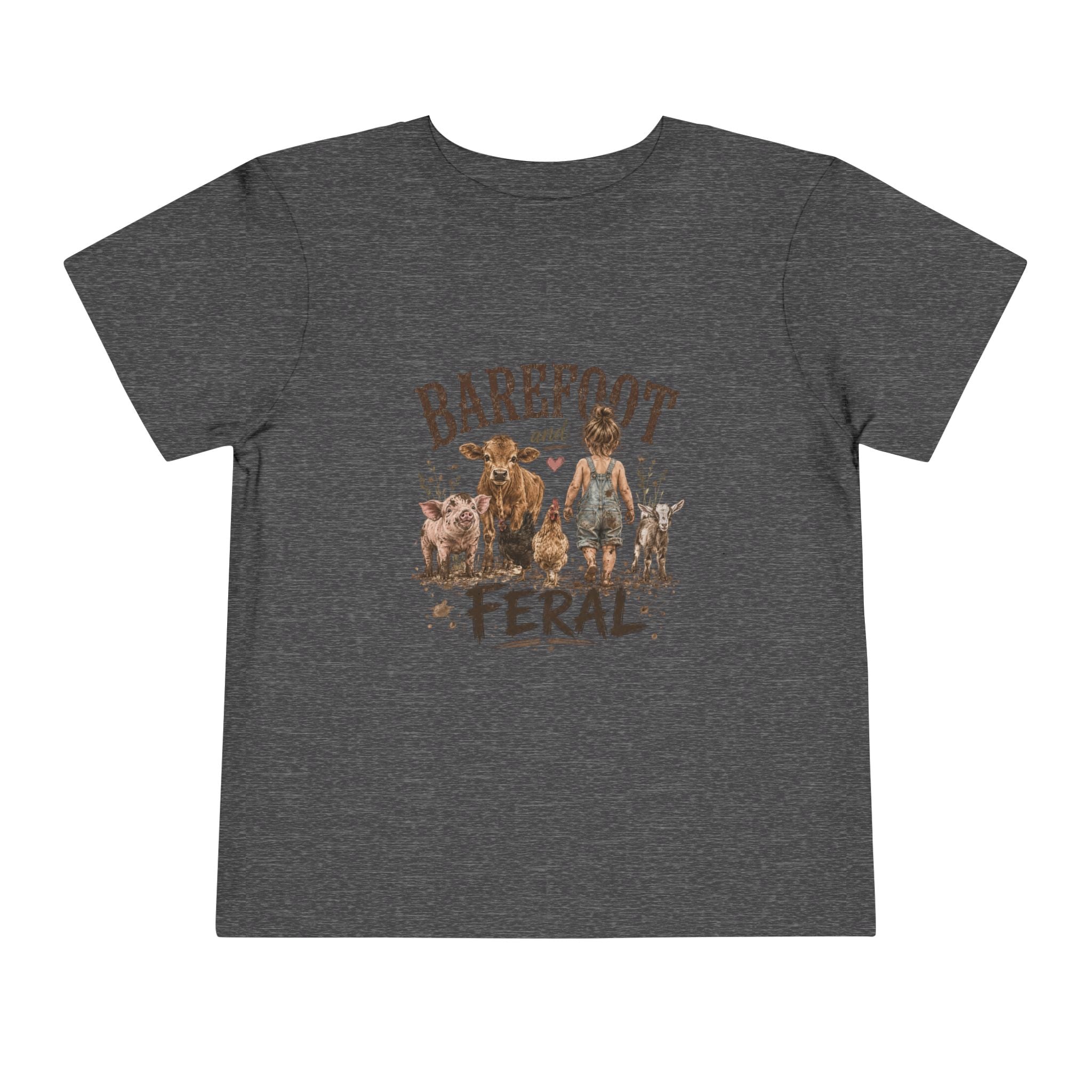 Toddler Tee — "Barefoot and Feral" Farm Animal Graphic