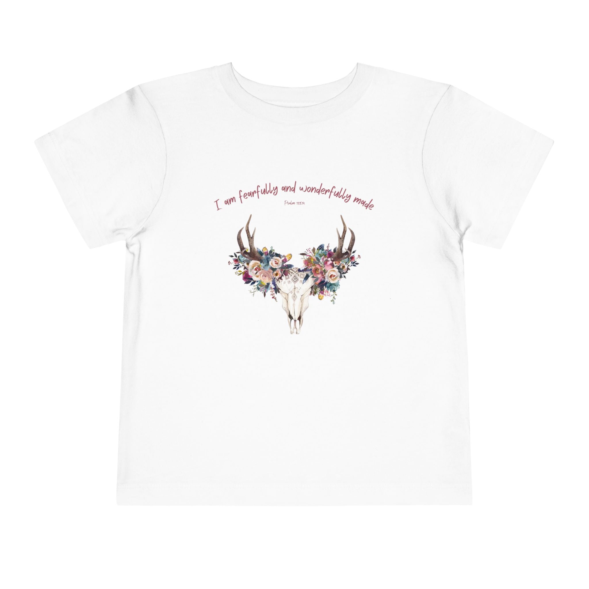 Floral Antler Skull Toddler Tee | Fearfully Made Tee | Faith Gift