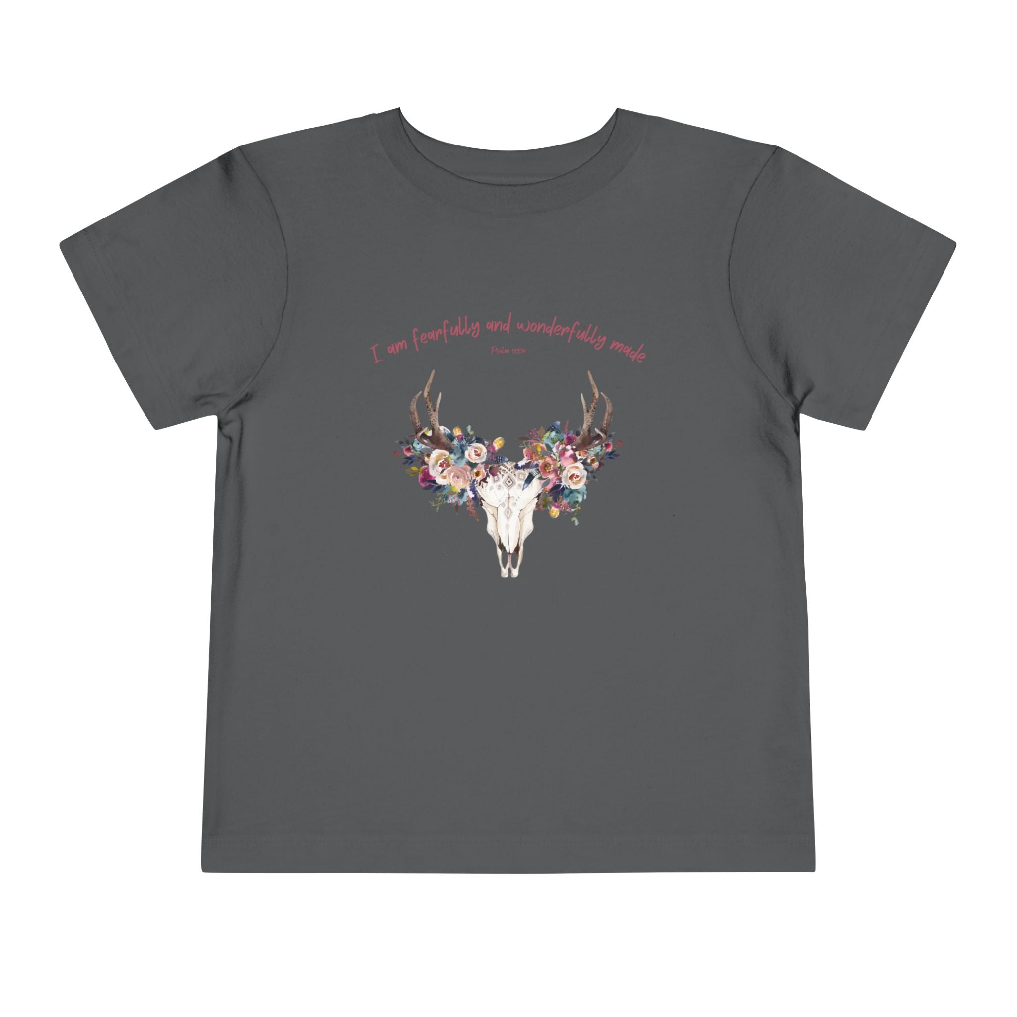 Floral Antler Skull Toddler Tee | Fearfully Made Tee | Faith Gift
