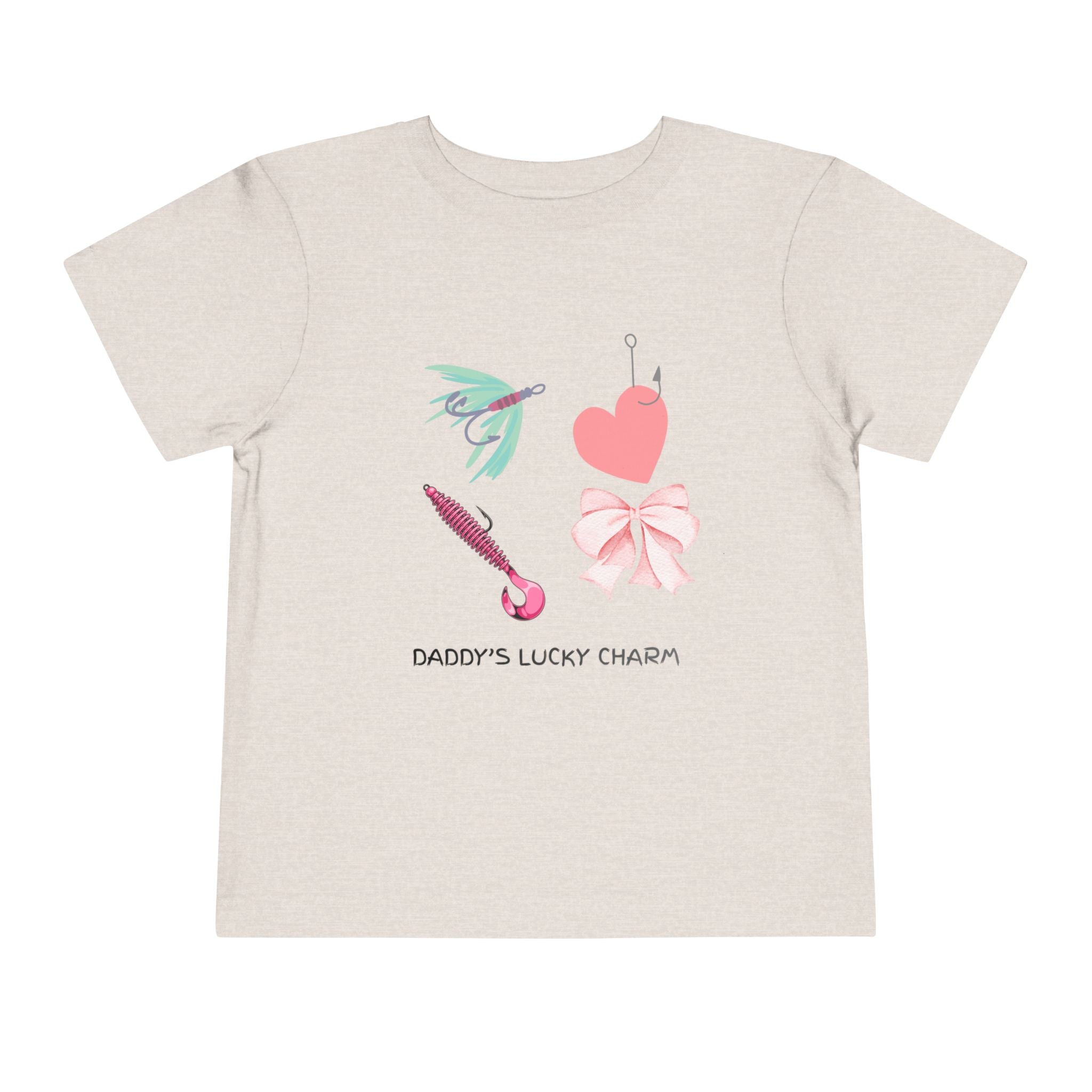 Toddler Tee - "Daddy's Lucky Charm" Fishing Lures & Bow Graphic