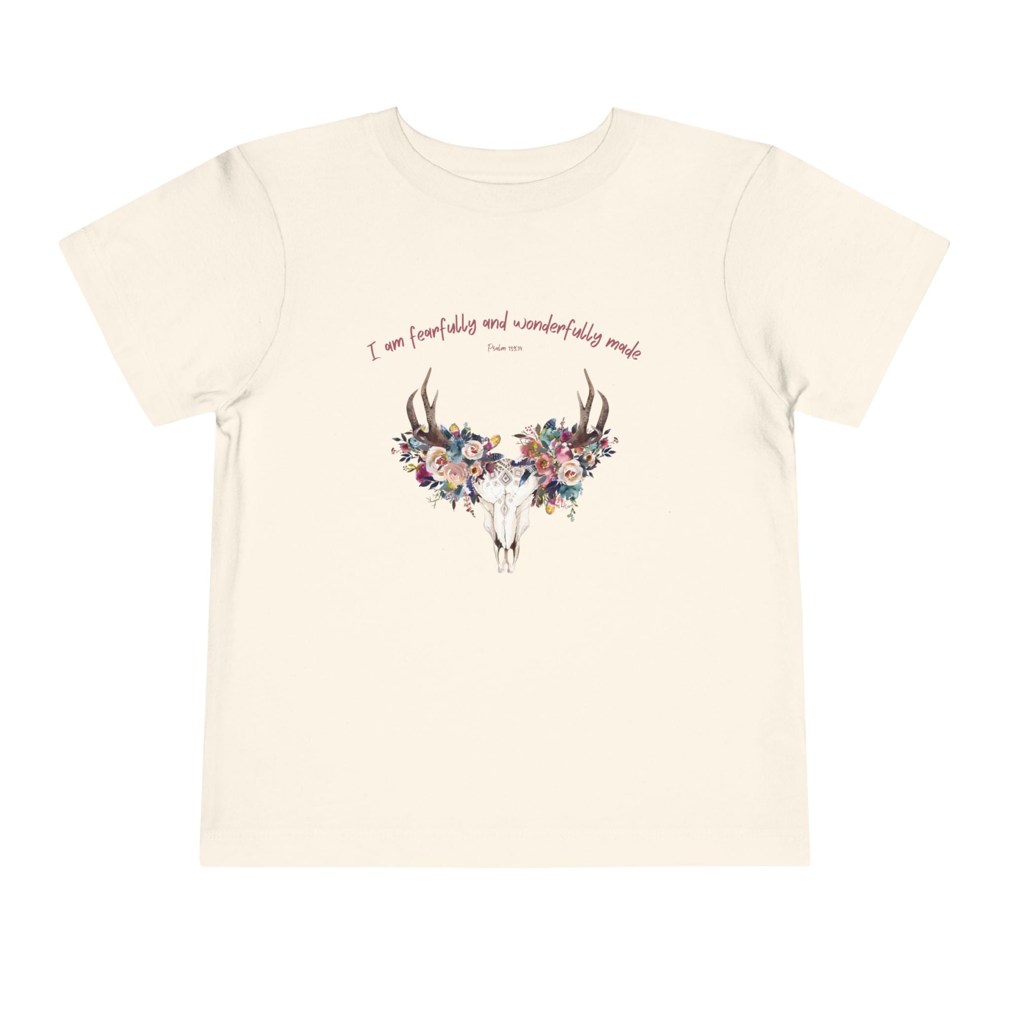 Floral Antler Skull Toddler Tee | Fearfully Made Tee | Faith Gift