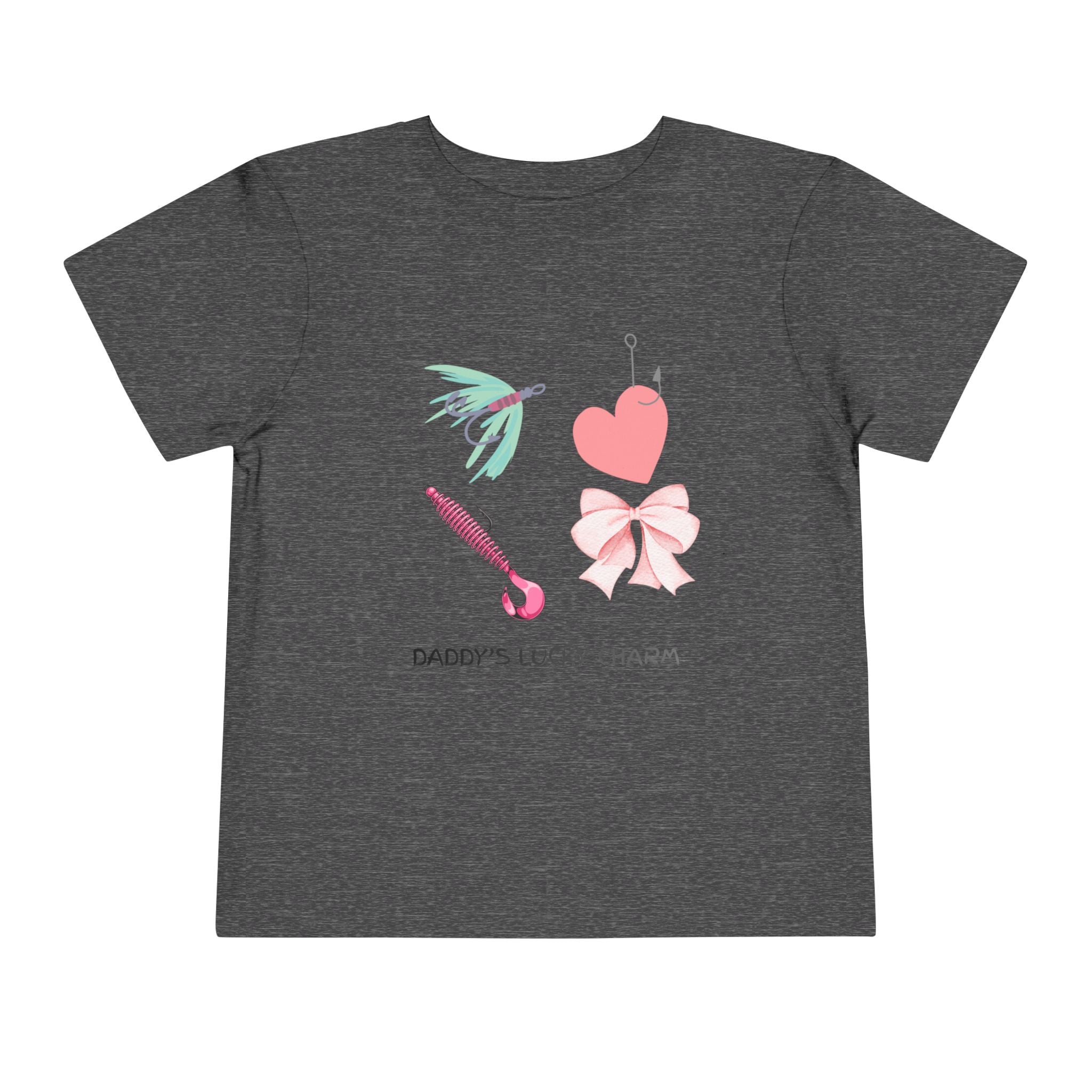 Toddler Tee - "Daddy's Lucky Charm" Fishing Lures & Bow Graphic