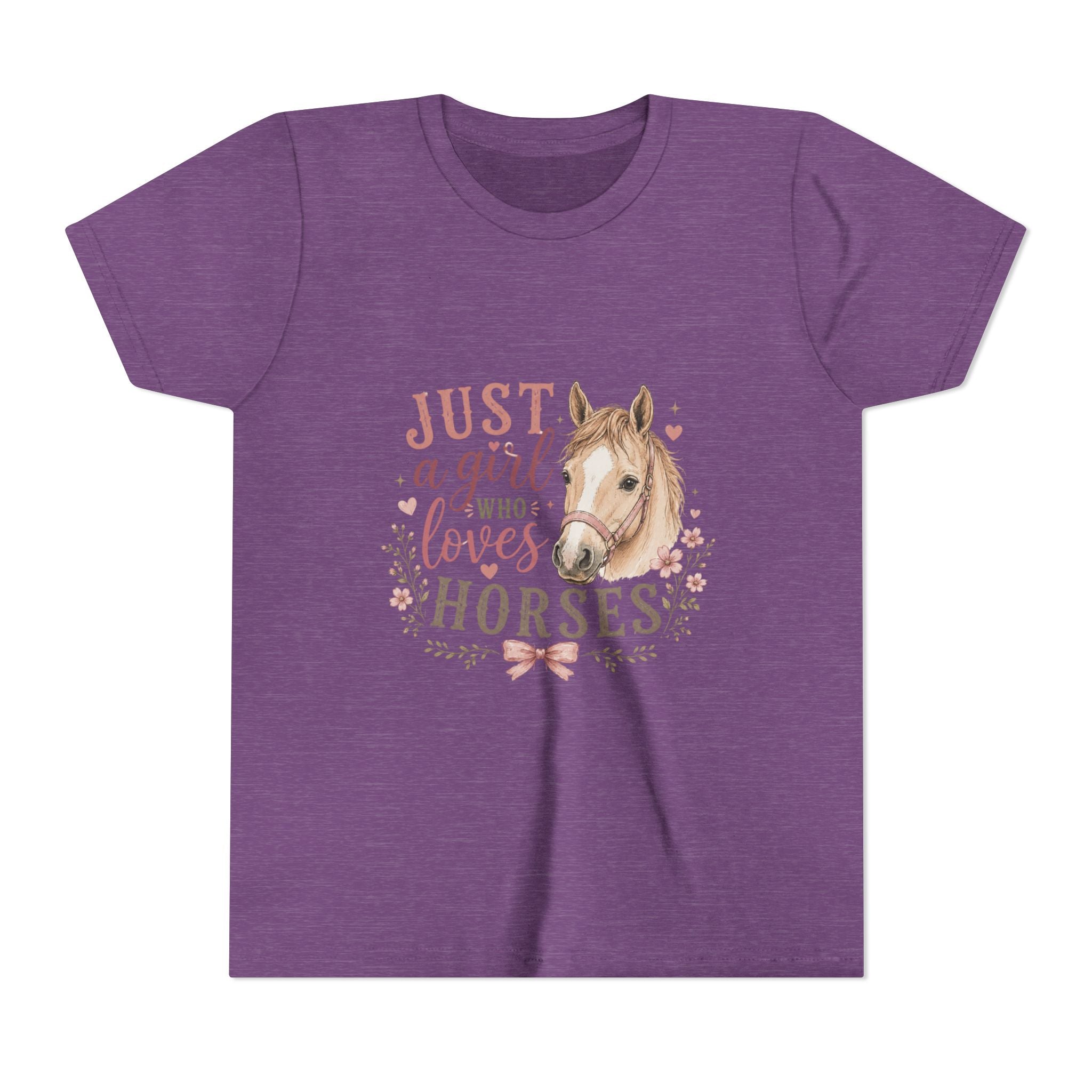 Youth Tee — "Just a Girl Who Loves Horses" Horse Lover Graphic Shirt