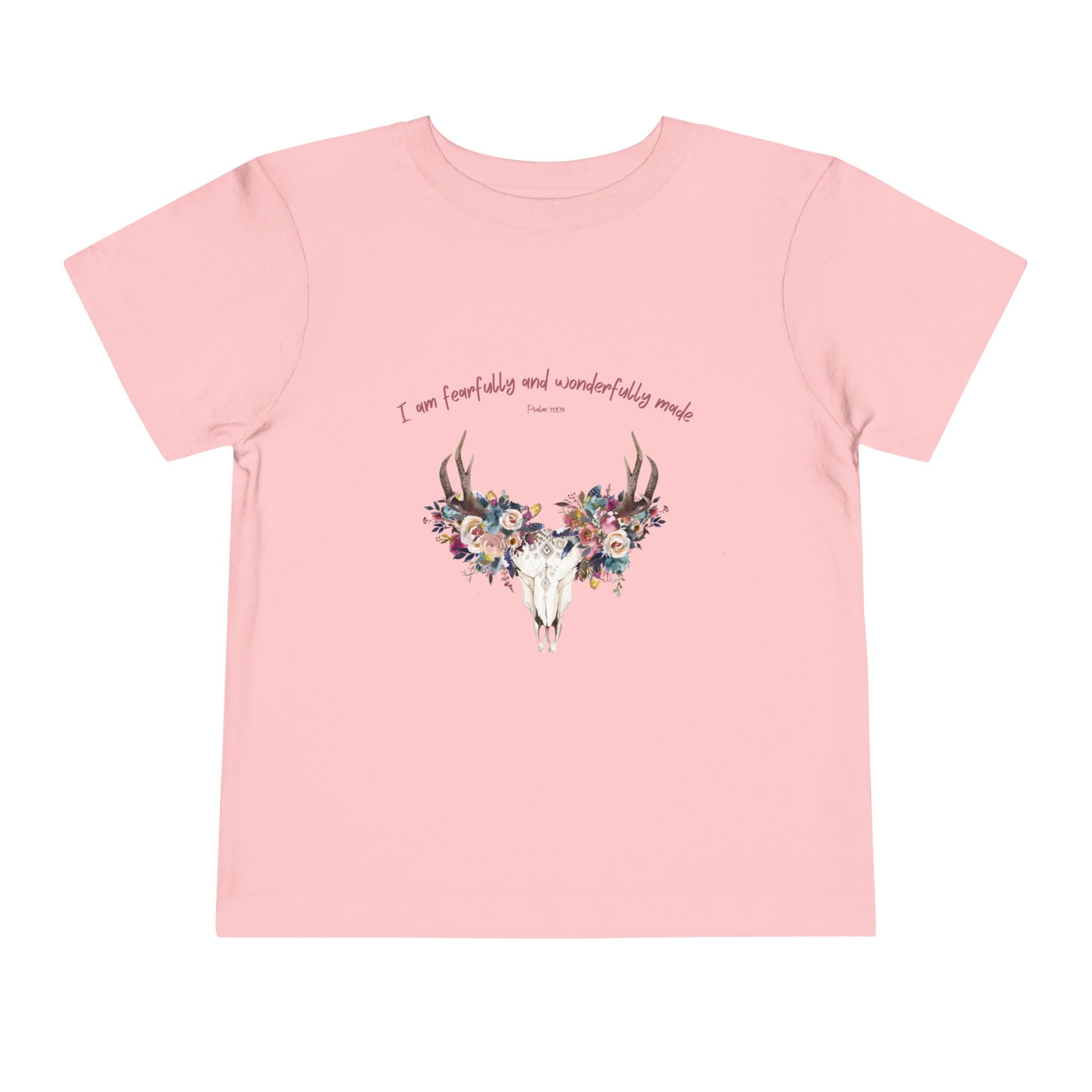 Toddler Tee — Floral Deer Skull “I am fearfully and wonderfully made”