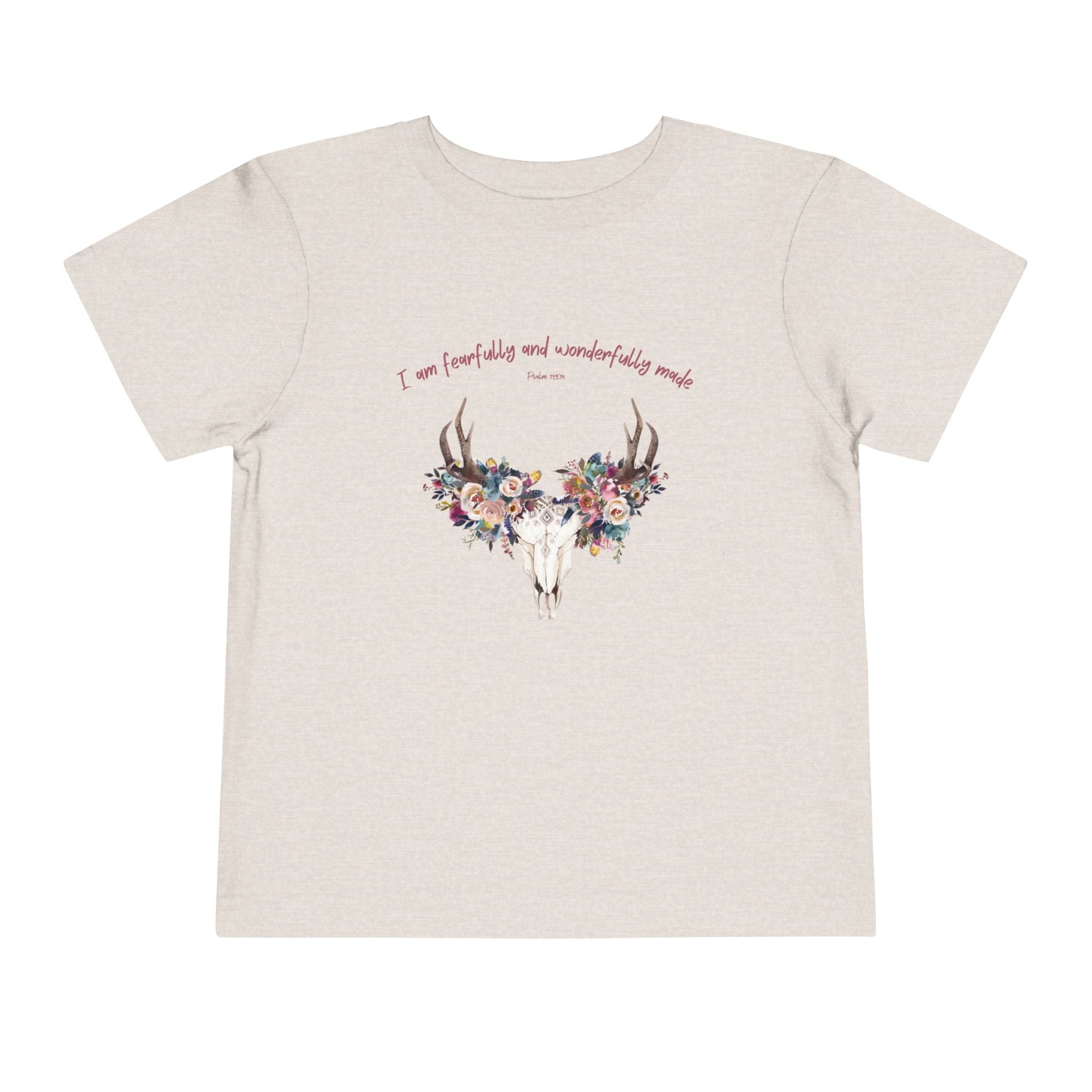 Floral Antler Skull Toddler Tee | Fearfully Made Tee | Faith Gift