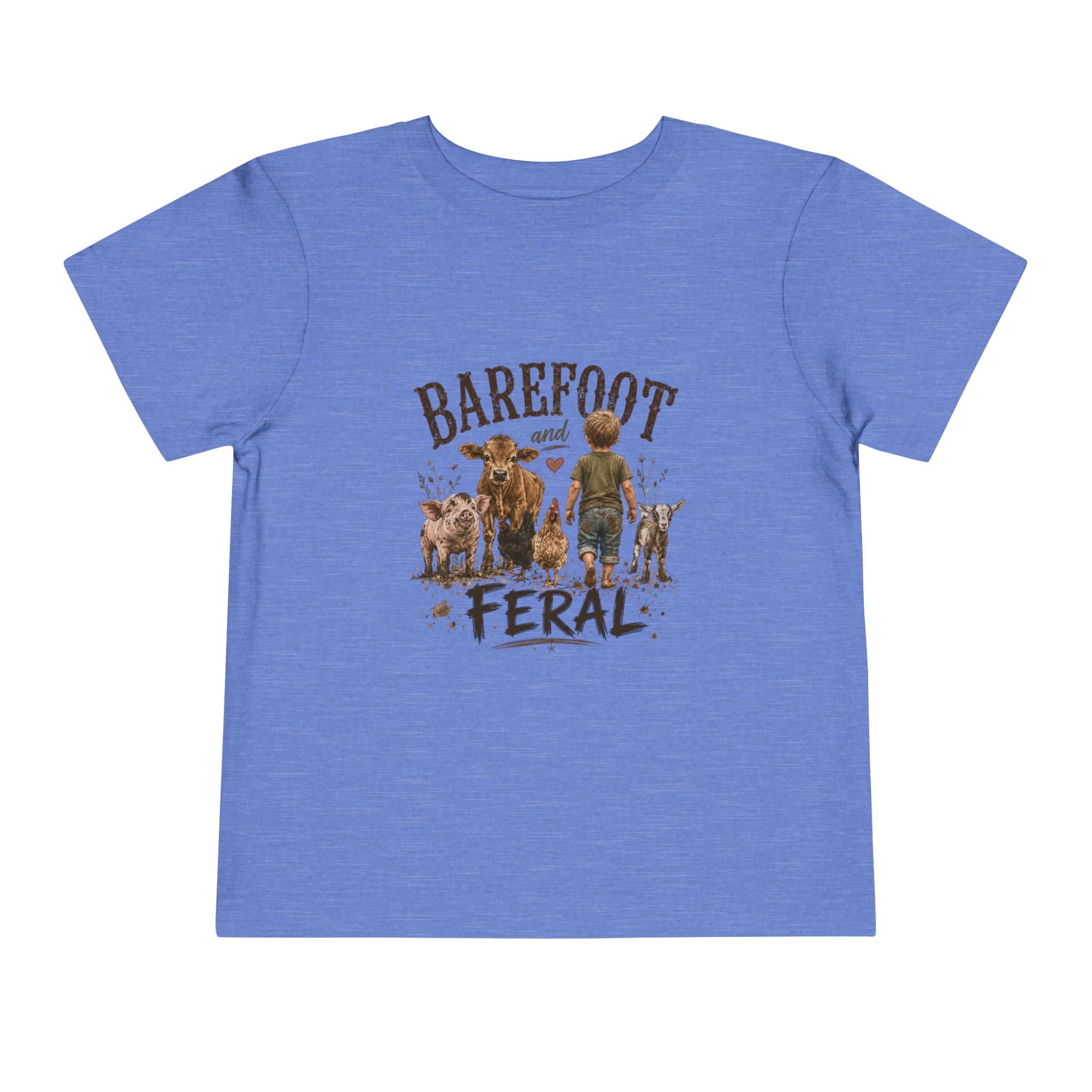 Toddler Tee — "Barefoot and Feral" Farm Kids Graphic