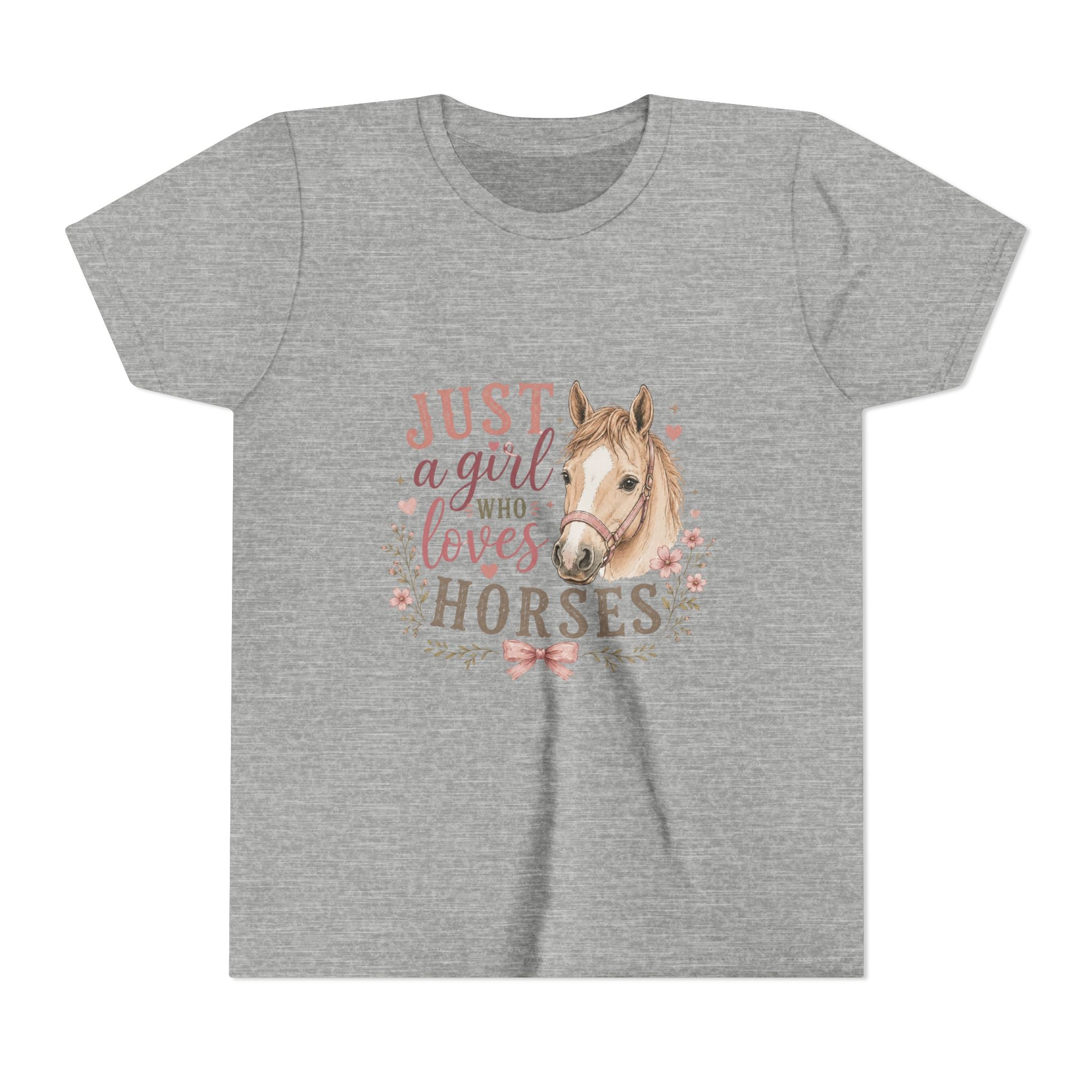 Youth Tee — "Just a Girl Who Loves Horses" Horse Lover Graphic Shirt