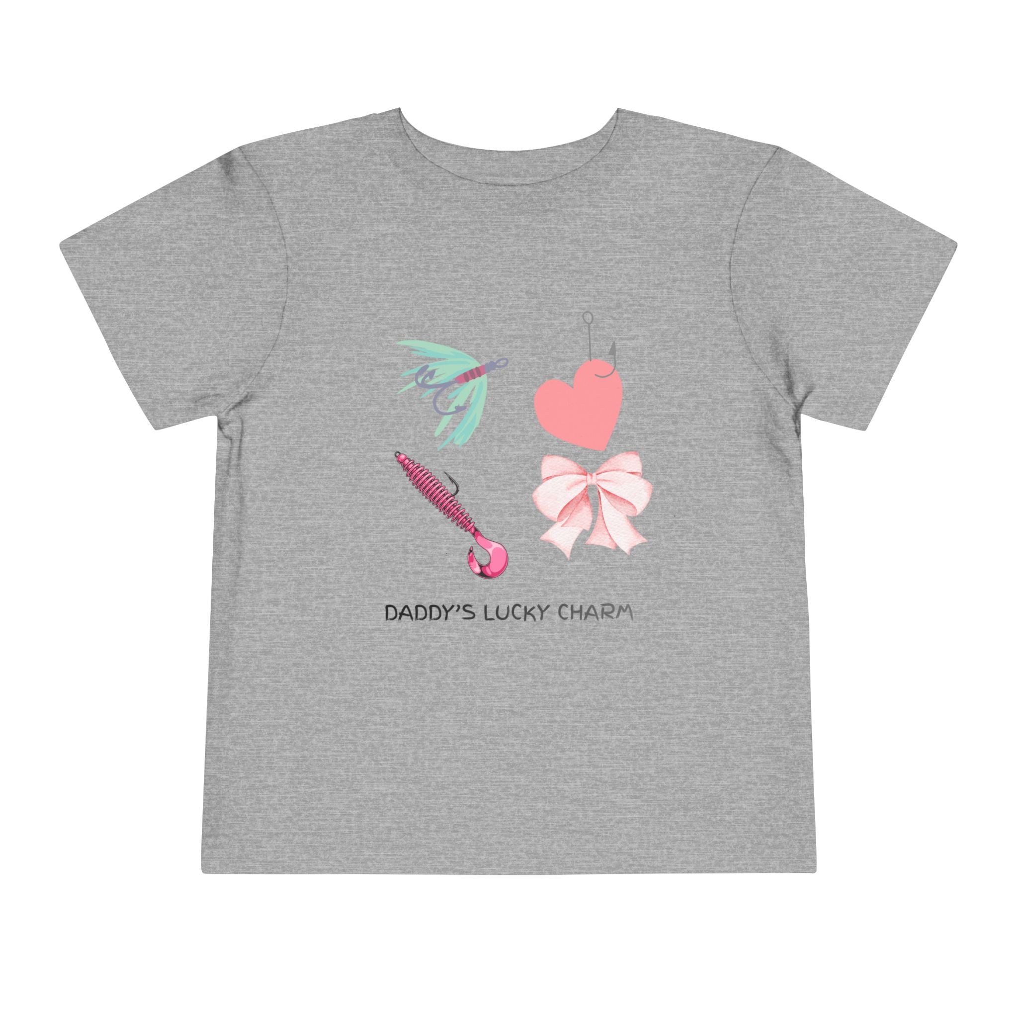 Toddler Tee - "Daddy's Lucky Charm" Fishing Lures & Bow Graphic