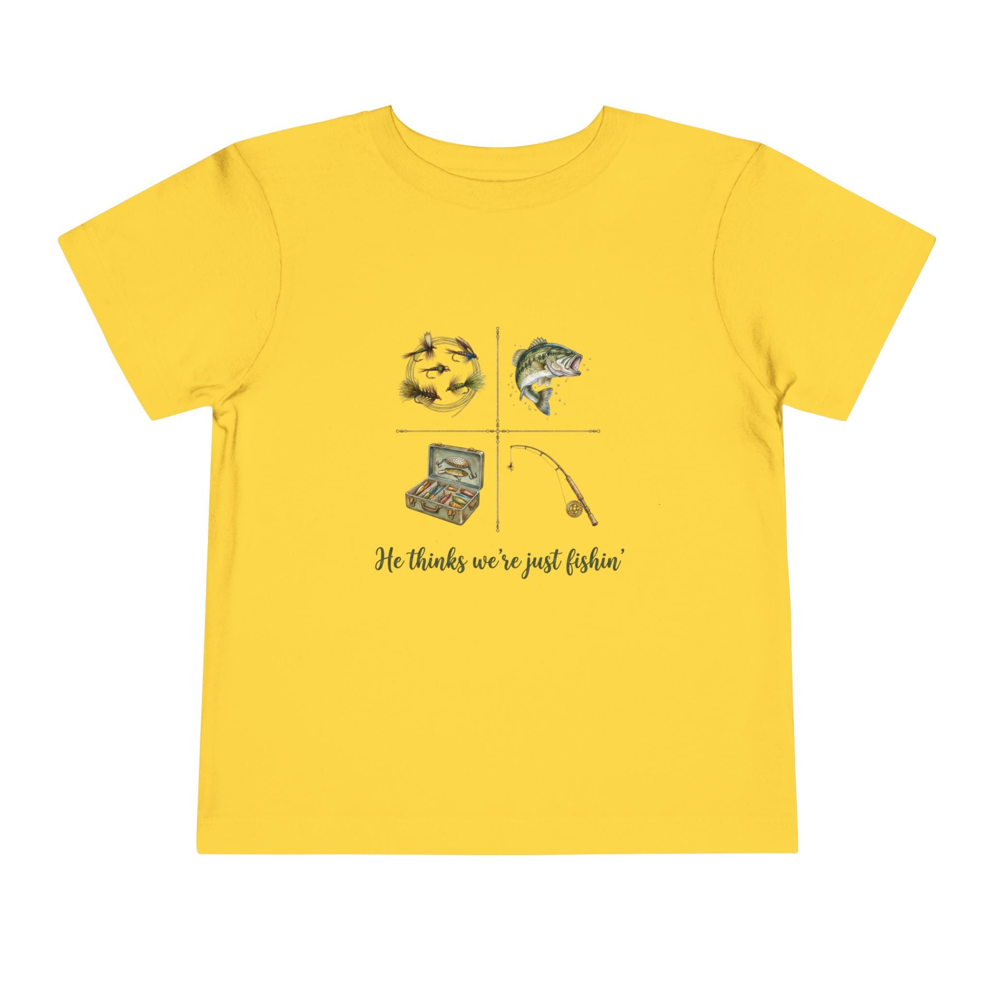He Thinks We're Just Fishin' Toddler Tee | Fishing Tee | Daddy Gift