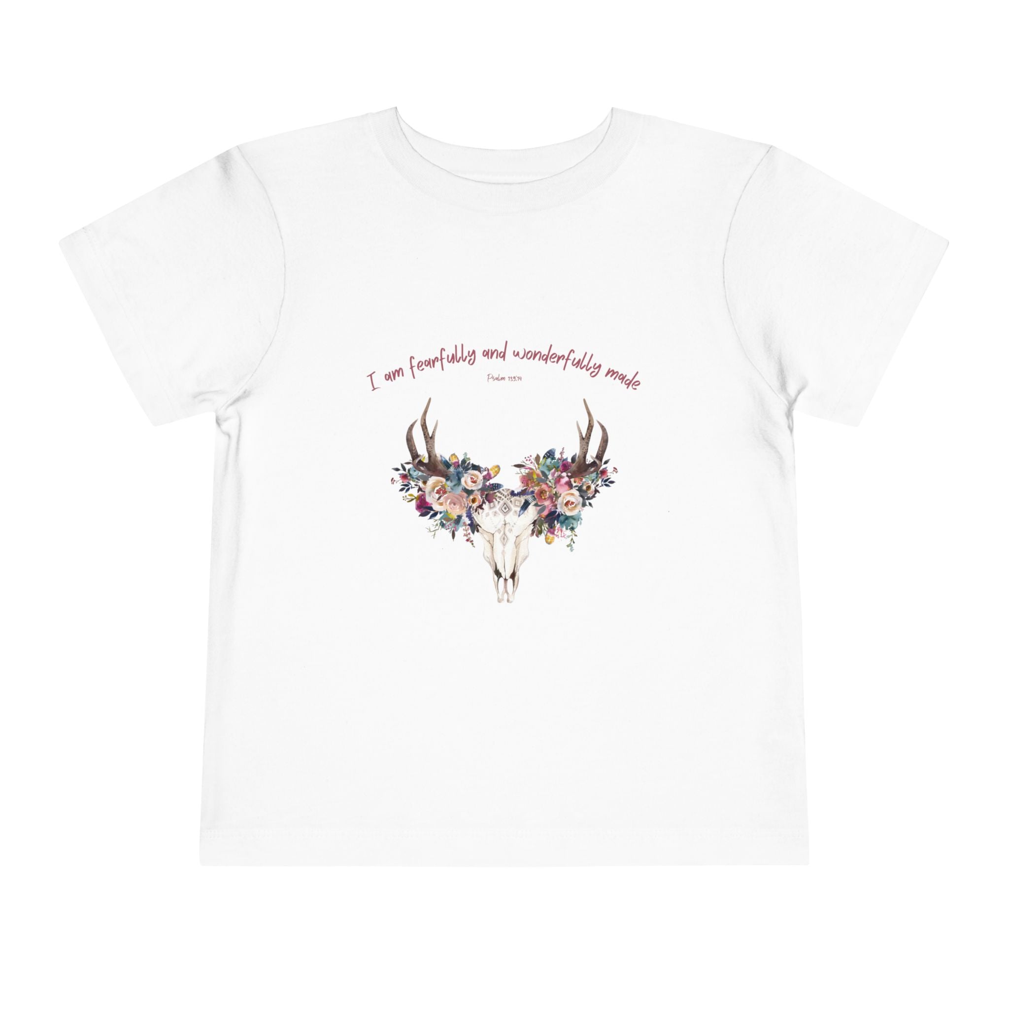 Toddler Tee — Floral Deer Skull “I am fearfully and wonderfully made”