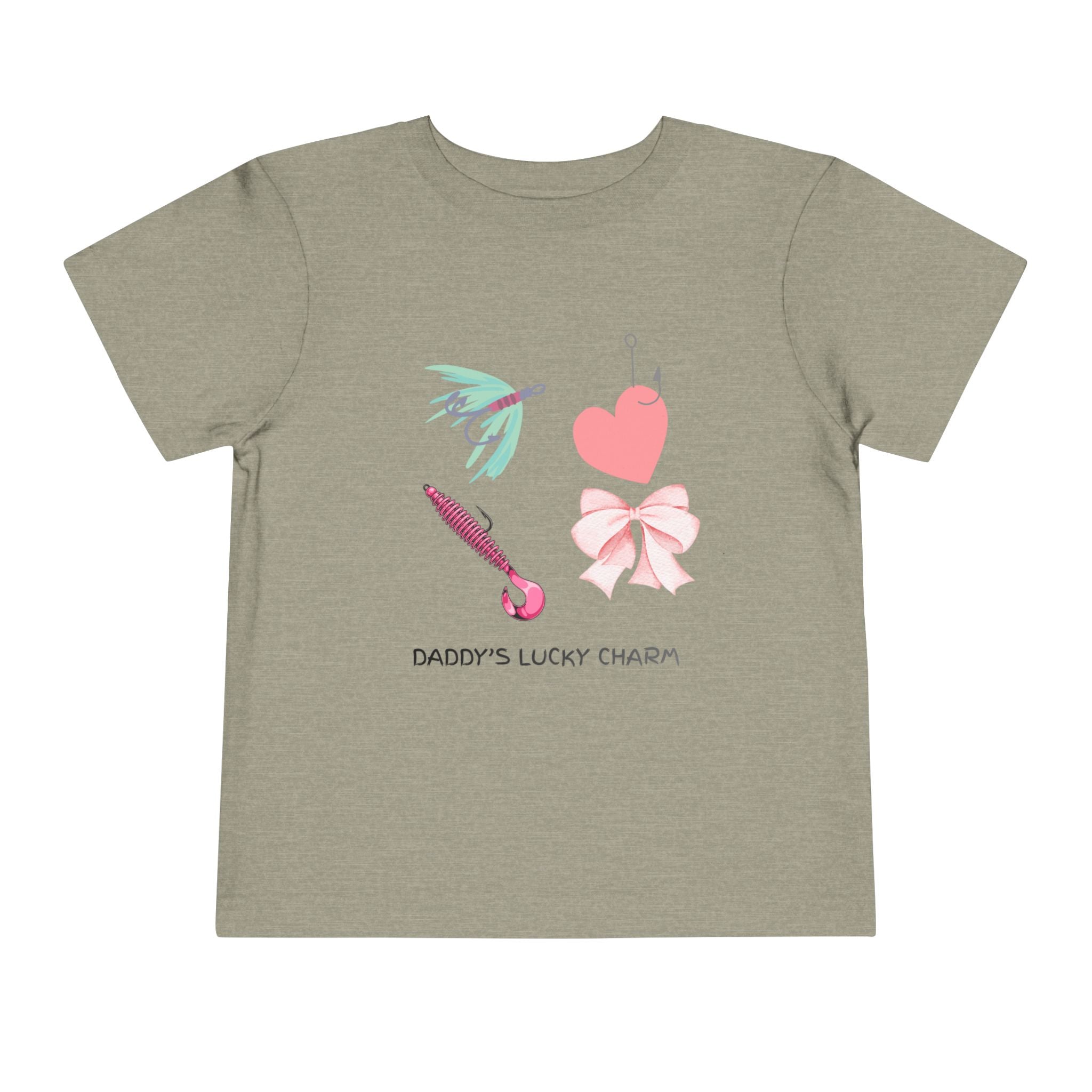 Toddler Tee - "Daddy's Lucky Charm" Fishing Lures & Bow Graphic
