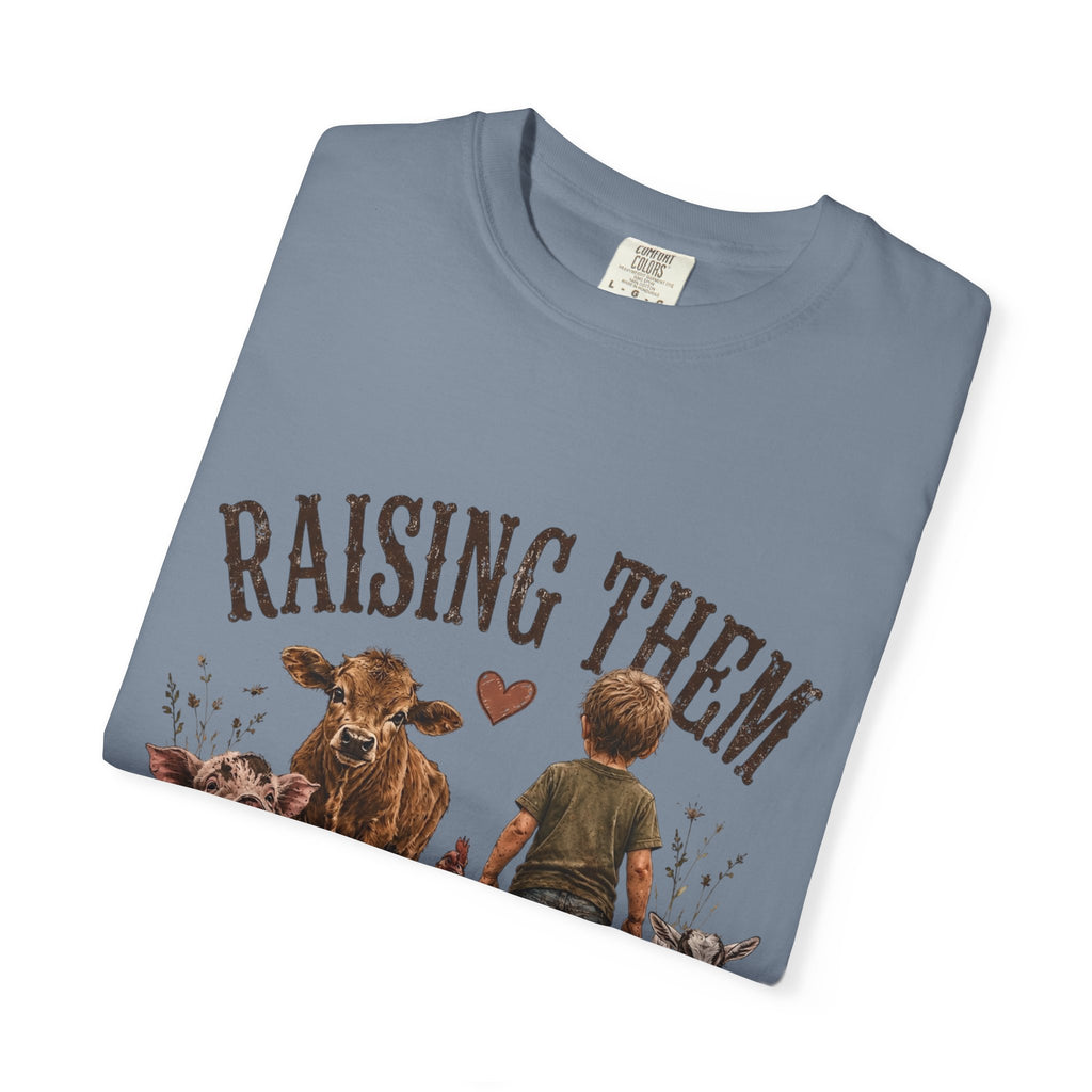 Raising Them Feral T-Shirt — Kid & Farm Animal Vintage Tee
