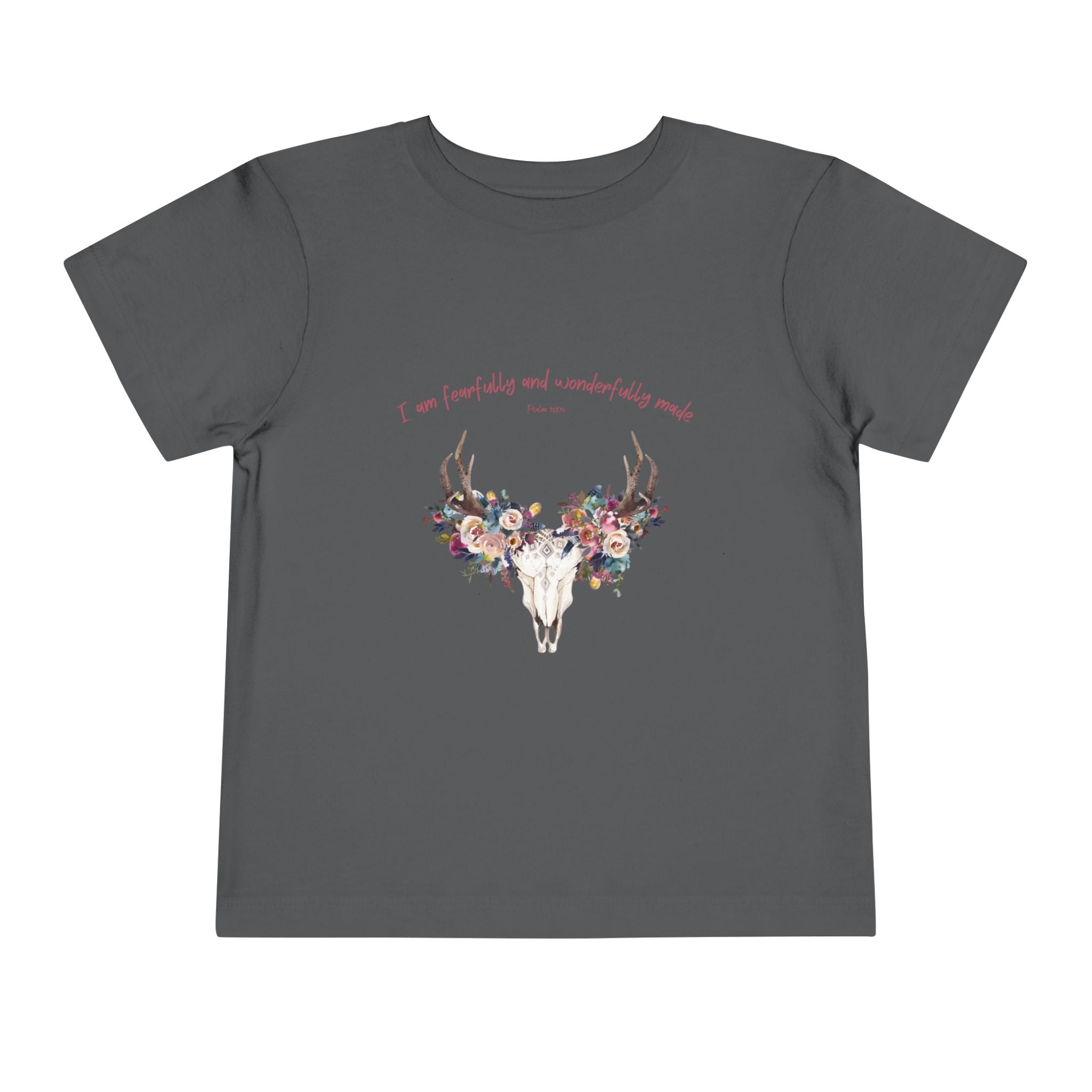 Toddler Tee — Floral Deer Skull “I am fearfully and wonderfully made”