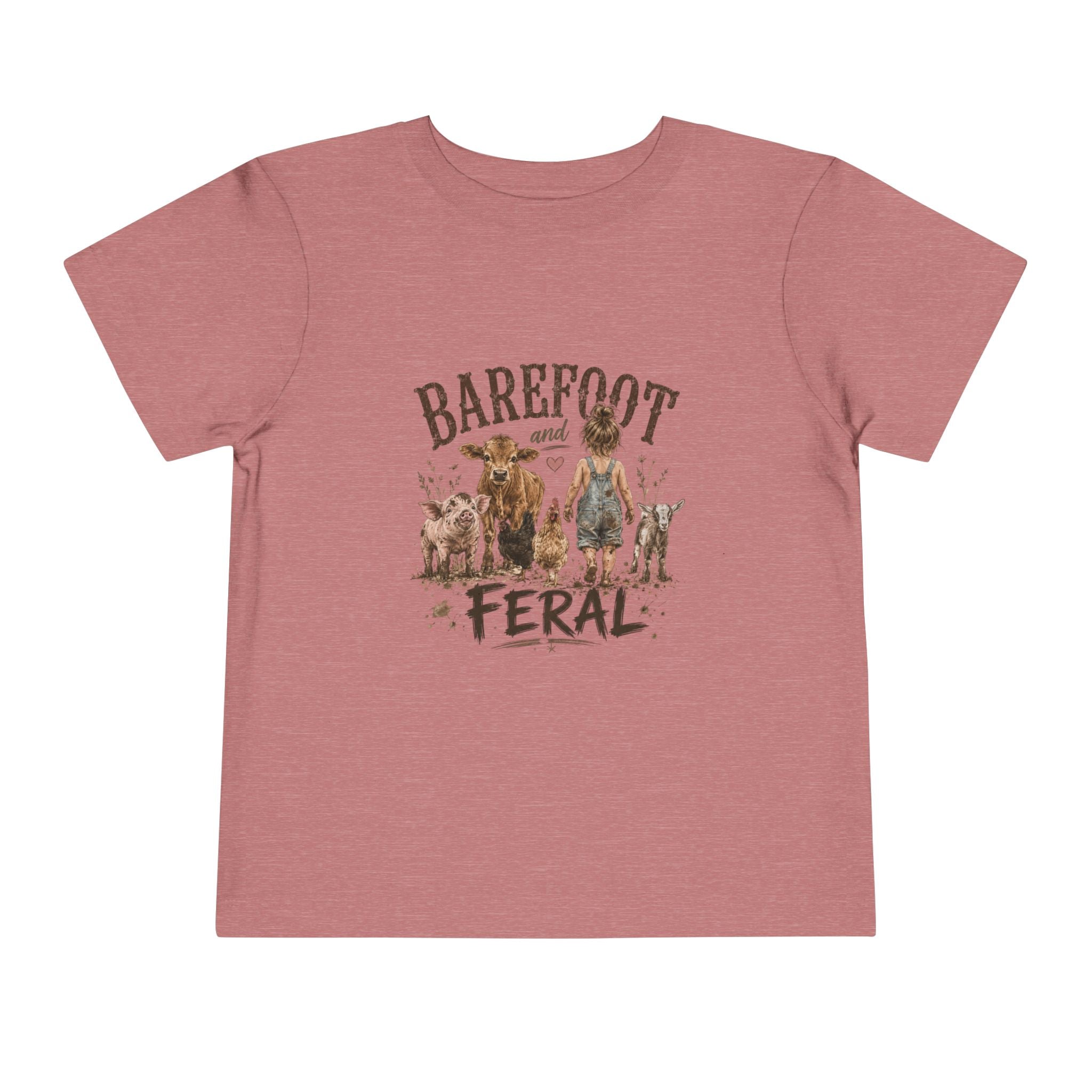 Toddler Tee — "Barefoot and Feral" Farm Animal Graphic