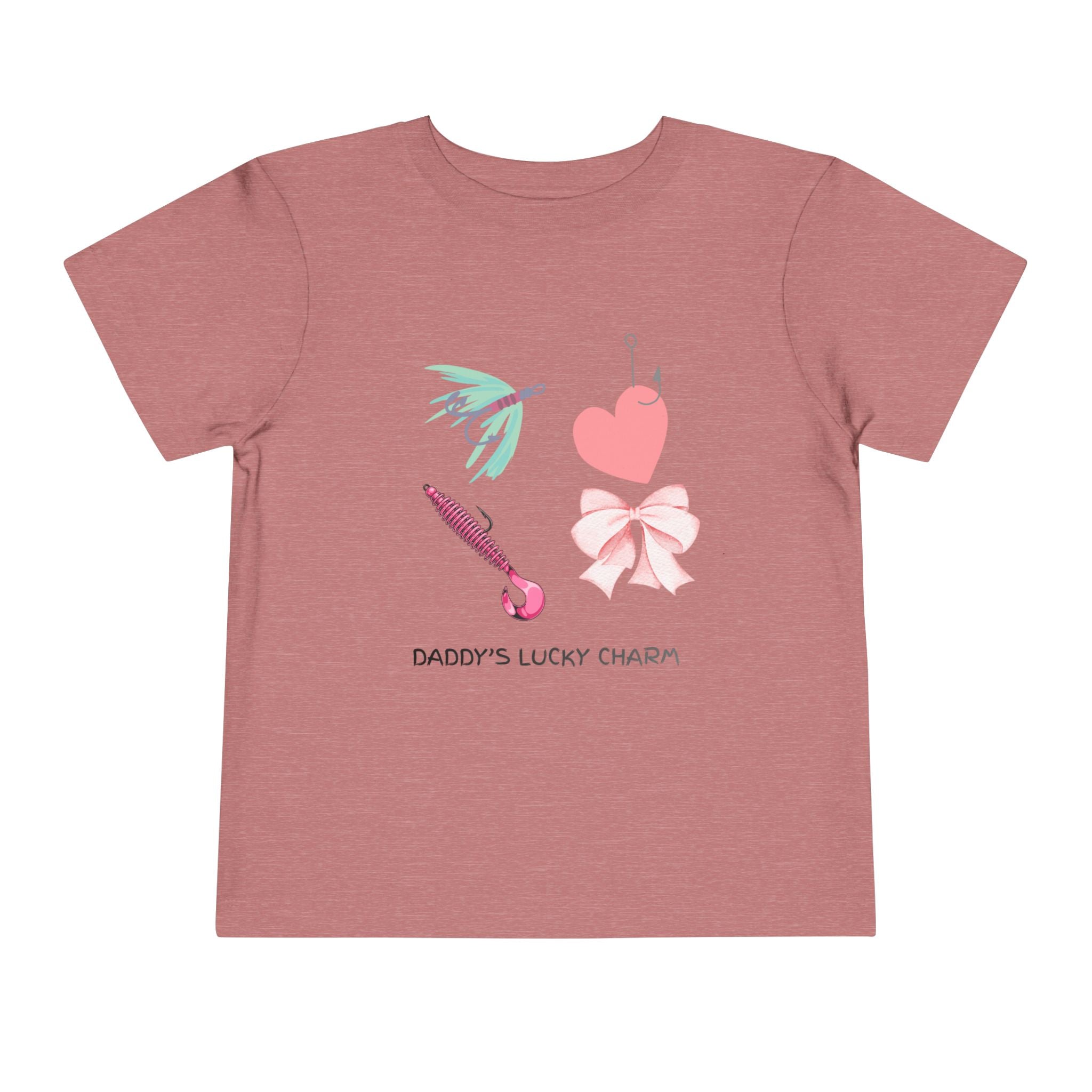 Toddler Tee - "Daddy's Lucky Charm" Fishing Lures & Bow Graphic