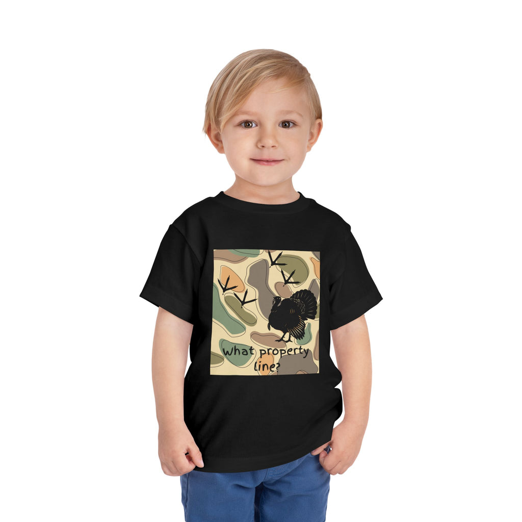 Camo Turkey What Property Line Toddler Tee | Hunting Kid Fall Gift
