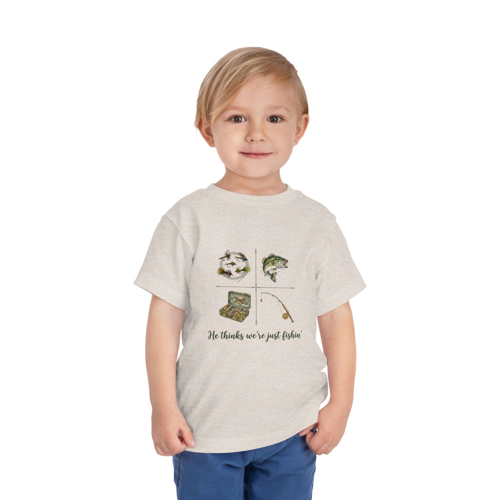 He Thinks We're Just Fishin' Toddler Tee | Fishing Tee | Daddy Gift