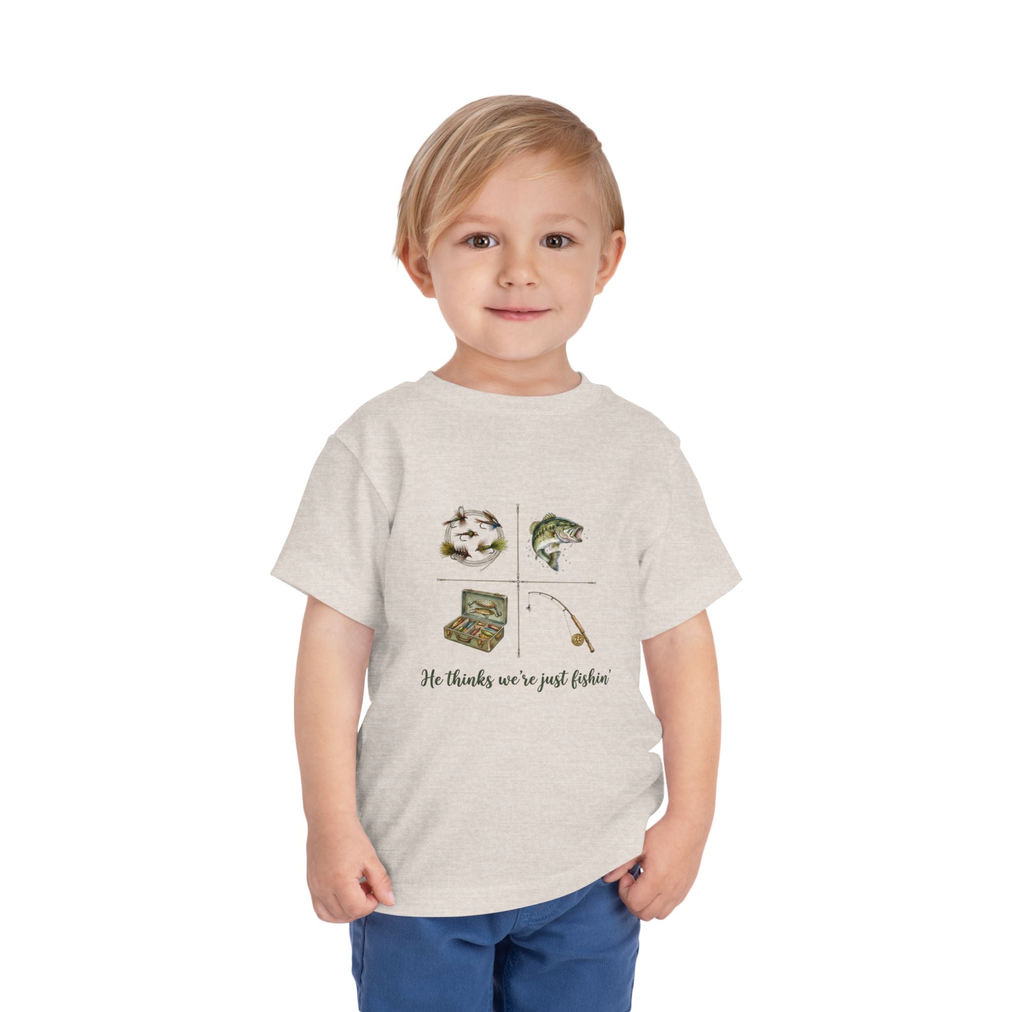 He Thinks We're Just Fishin' Toddler Tee | Fishing Tee | Daddy Gift