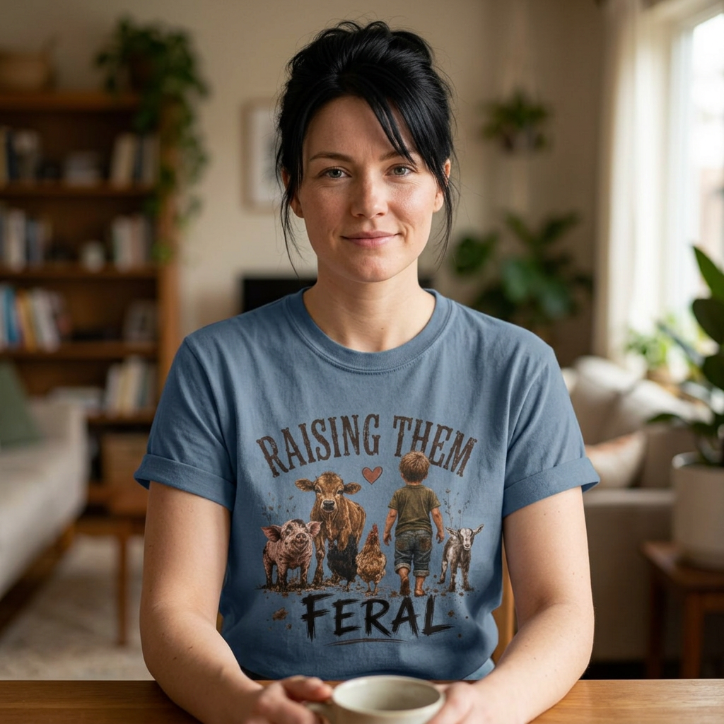 Raising Them Feral Tee | Country Mom Comfort Colors | Farm Mom Gift