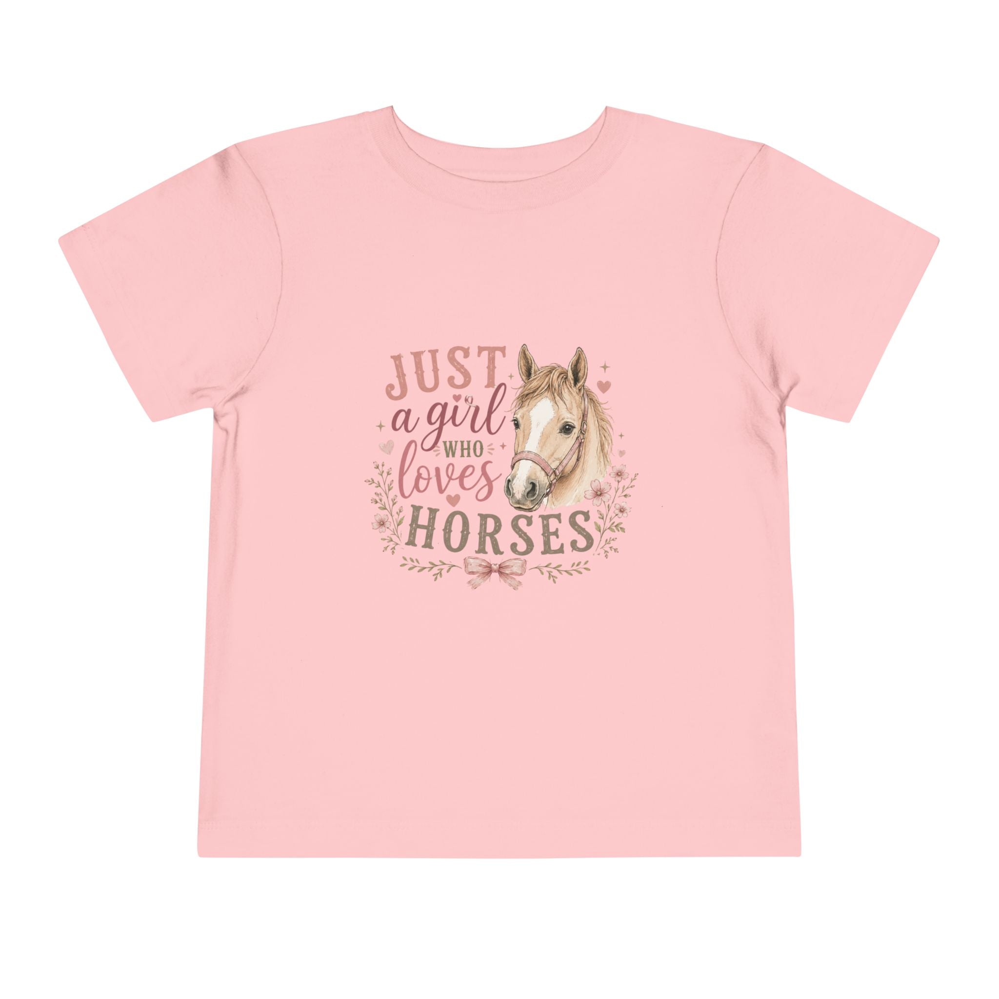 Toddler Tee — "Just a Girl Who Loves Horses" Cute Horse Graphic Shirt