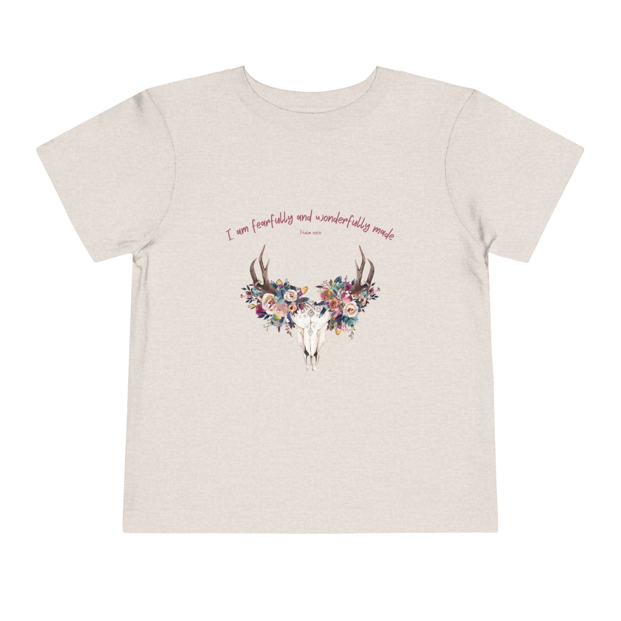 Toddler Tee — Floral Deer Skull “I am fearfully and wonderfully made”