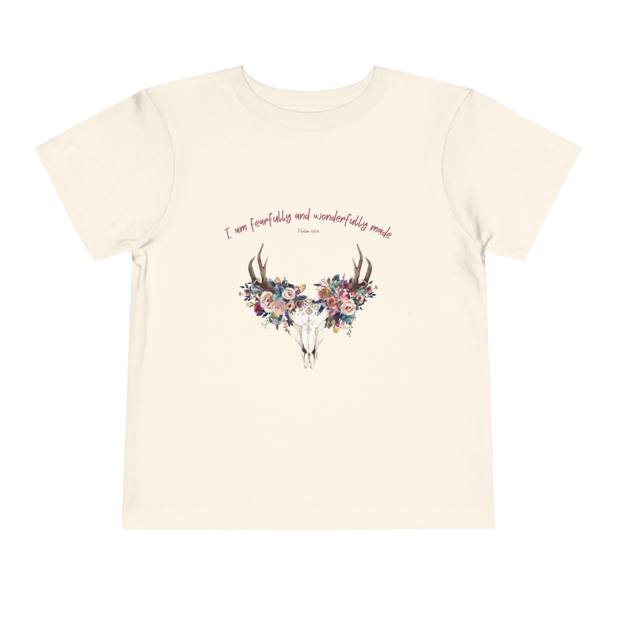 Toddler Tee — Floral Deer Skull “I am fearfully and wonderfully made”