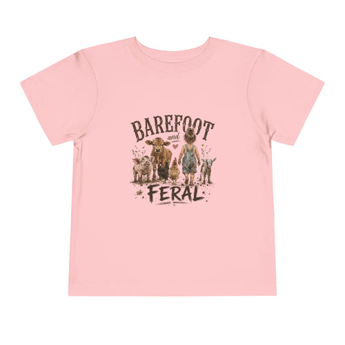 Barefoot and Feral Toddler Tee | Farm Animal Graphic | Farm Kid Gift