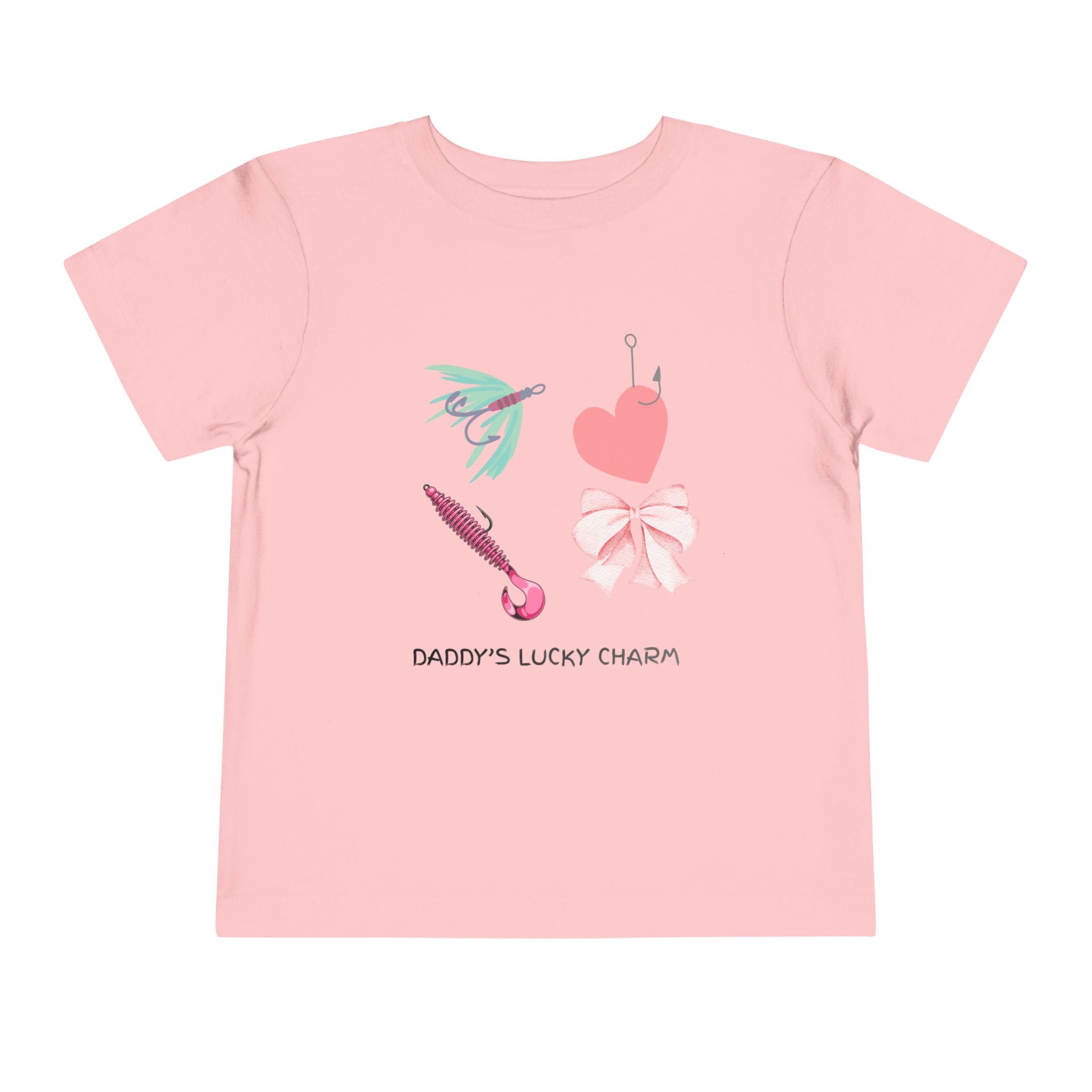 Toddler Tee - "Daddy's Lucky Charm" Fishing Lures & Bow Graphic