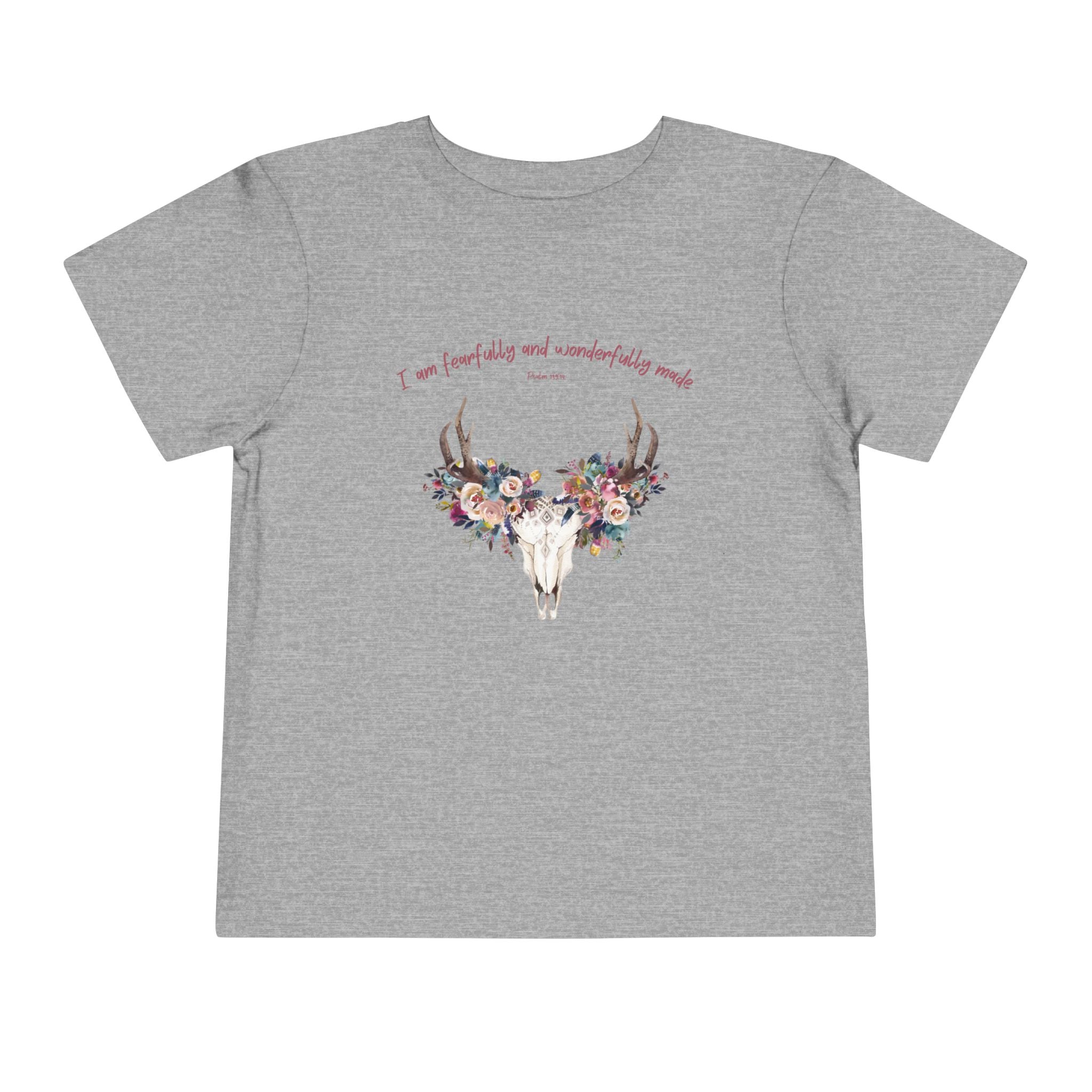 Floral Antler Skull Toddler Tee | Fearfully Made Tee | Faith Gift