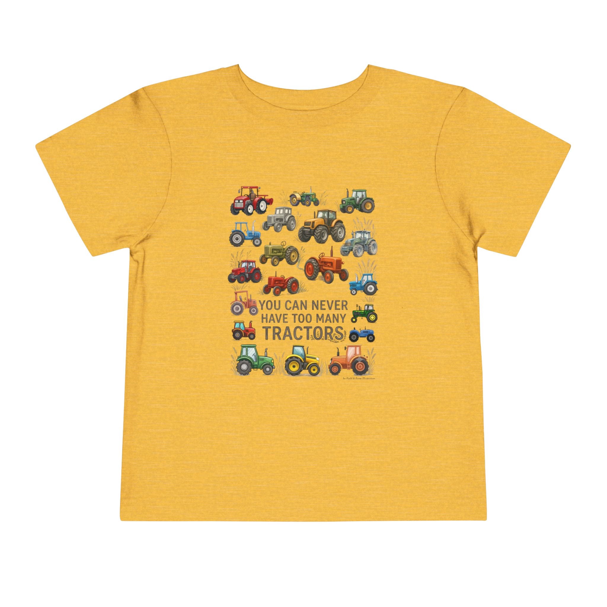 Never Too Many Tractors Toddler Tee | Farm Graphic | Birthday Gift