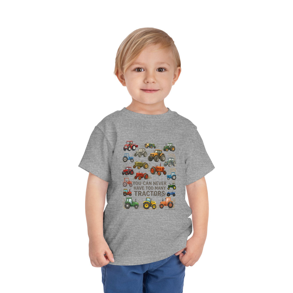 Never Too Many Tractors Toddler Tee | Farm Graphic | Birthday Gift