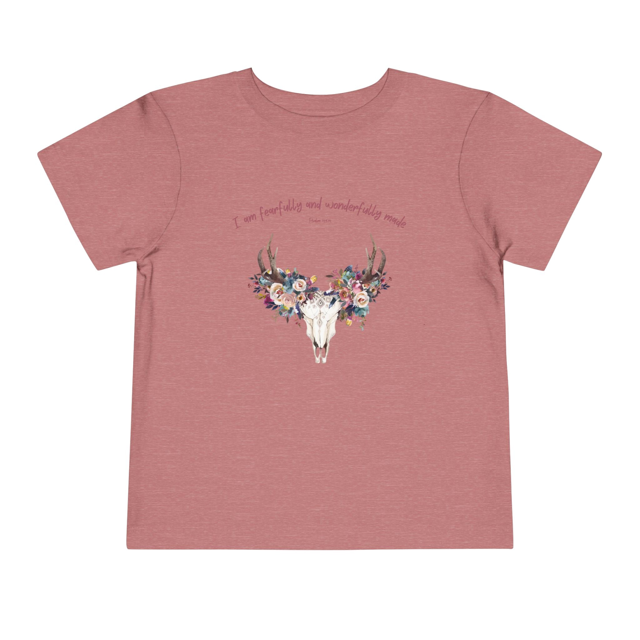 Floral Antler Skull Toddler Tee | Fearfully Made Tee | Faith Gift