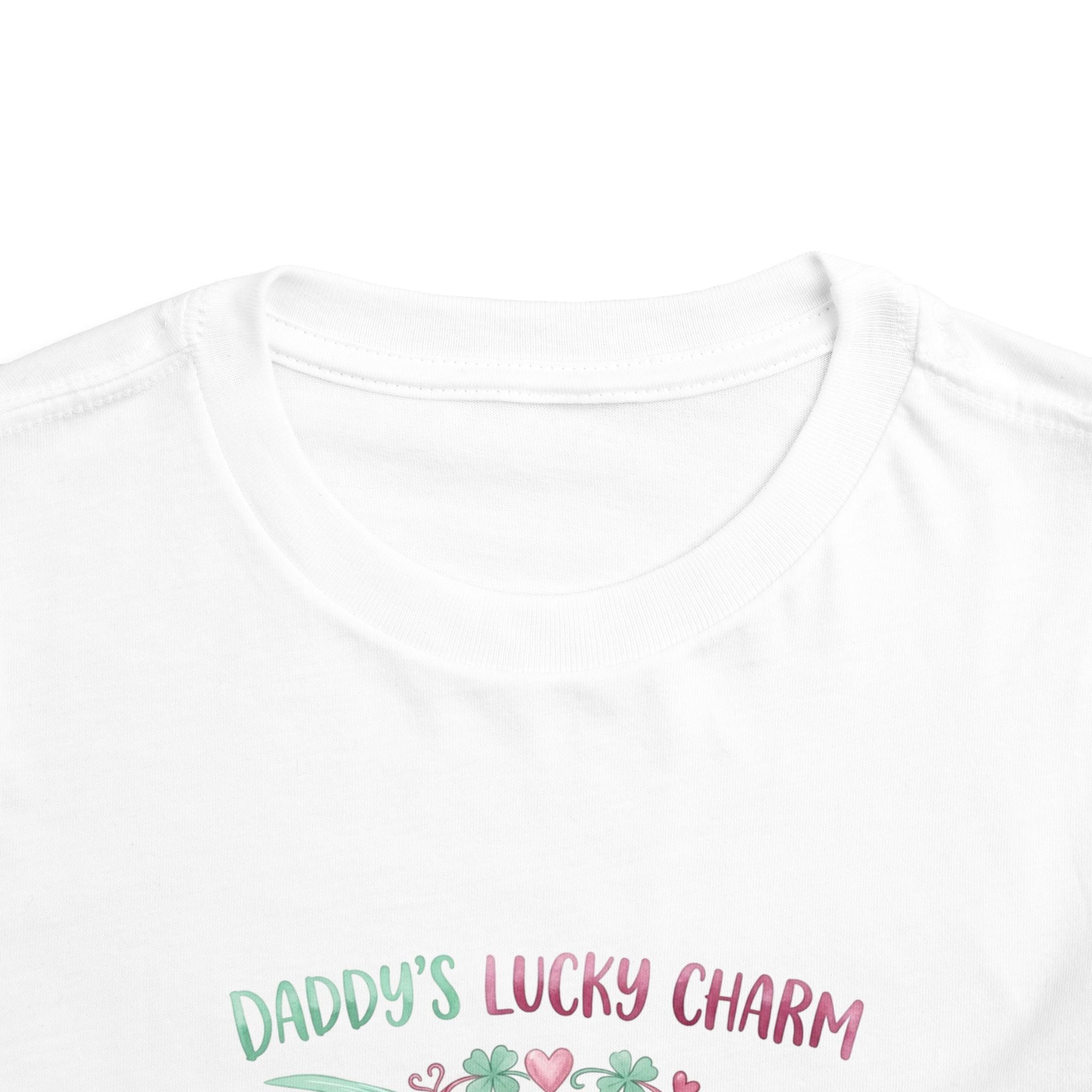 Daddy's Lucky Charm Toddler Tee | Fishing & Bow Design | Girl Dad Gift