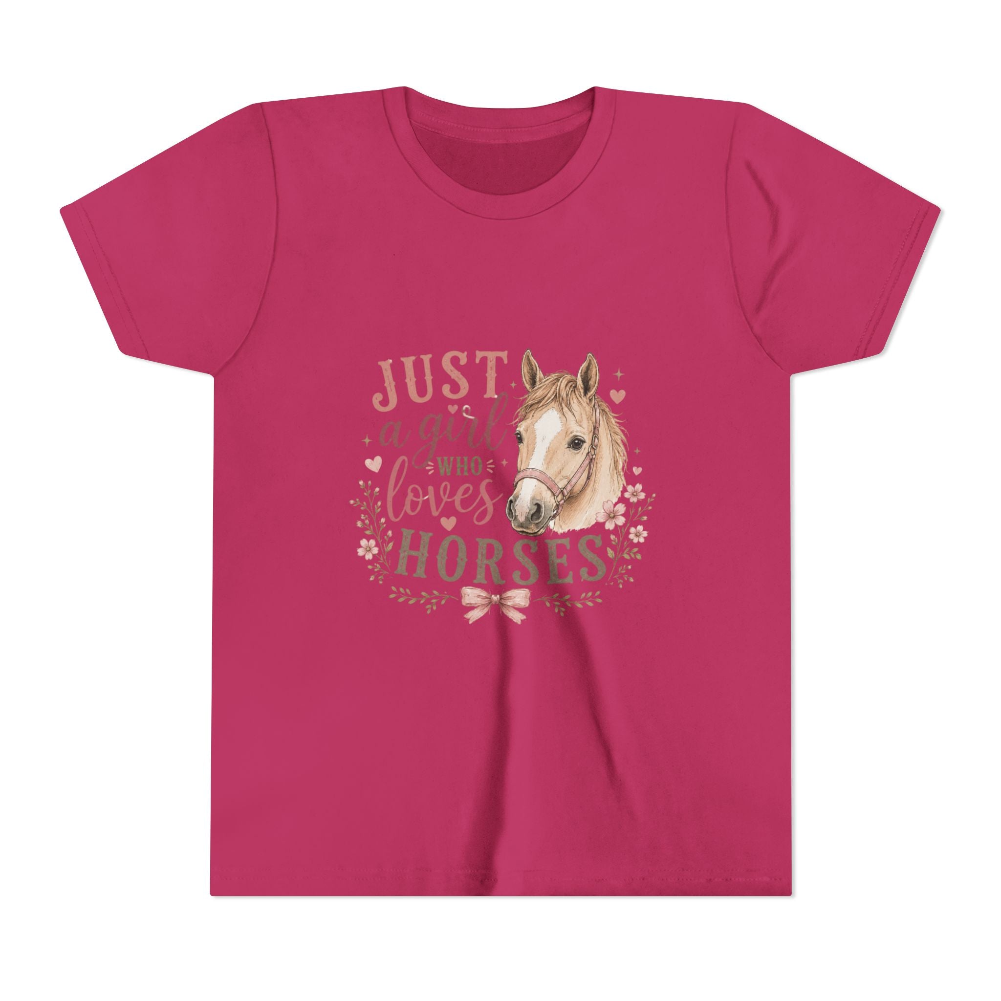 Youth Tee — "Just a Girl Who Loves Horses" Horse Lover Graphic Shirt