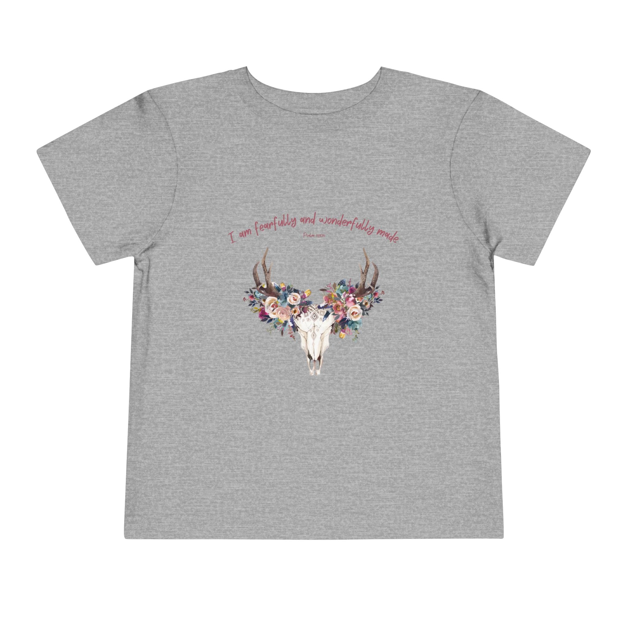 Toddler Tee — Floral Deer Skull “I am fearfully and wonderfully made”