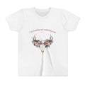 Youth Tee — Floral Antler Skull “I am fearfully and wonderfully made” Inspirational Shirt