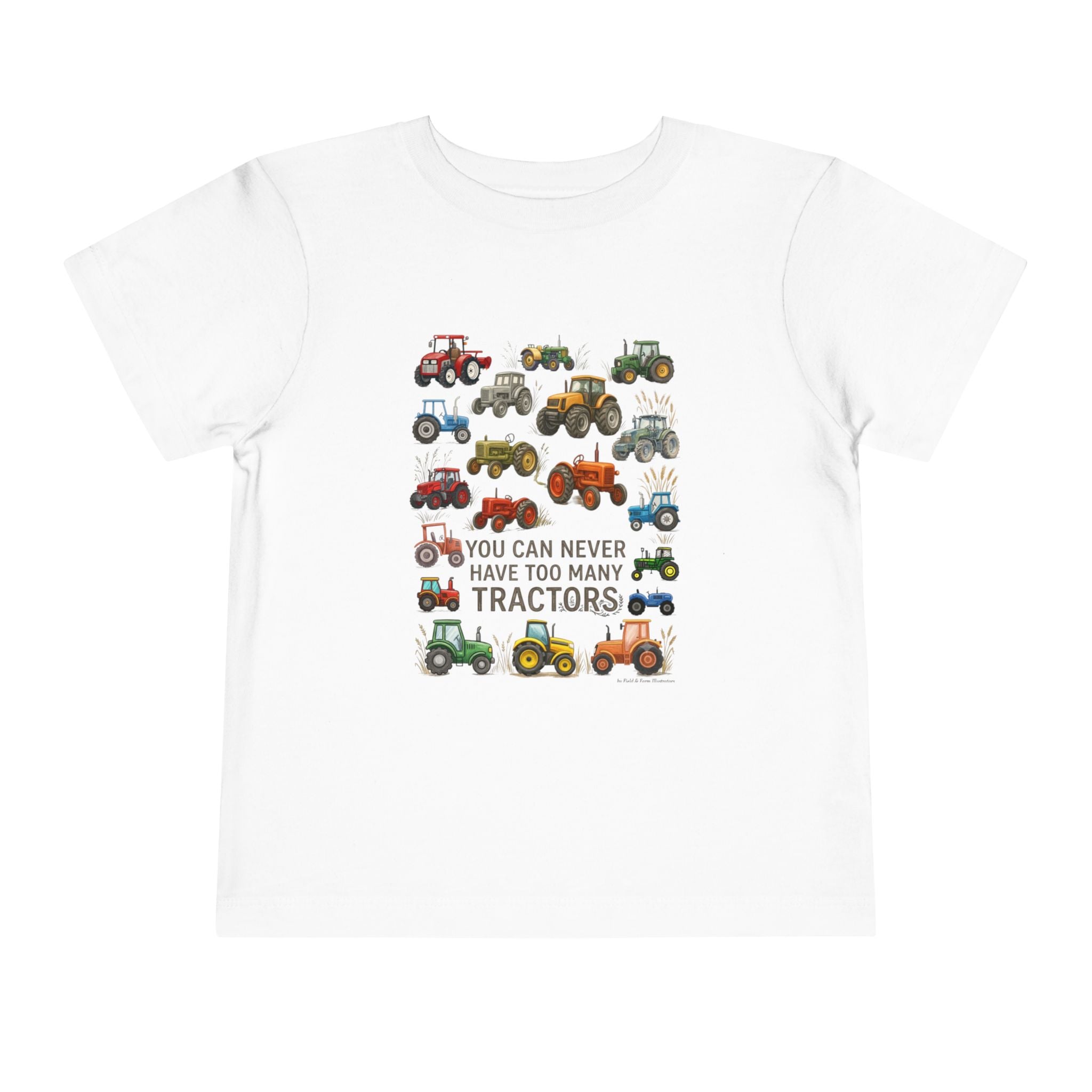 Never Too Many Tractors Toddler Tee | Farm Graphic | Birthday Gift