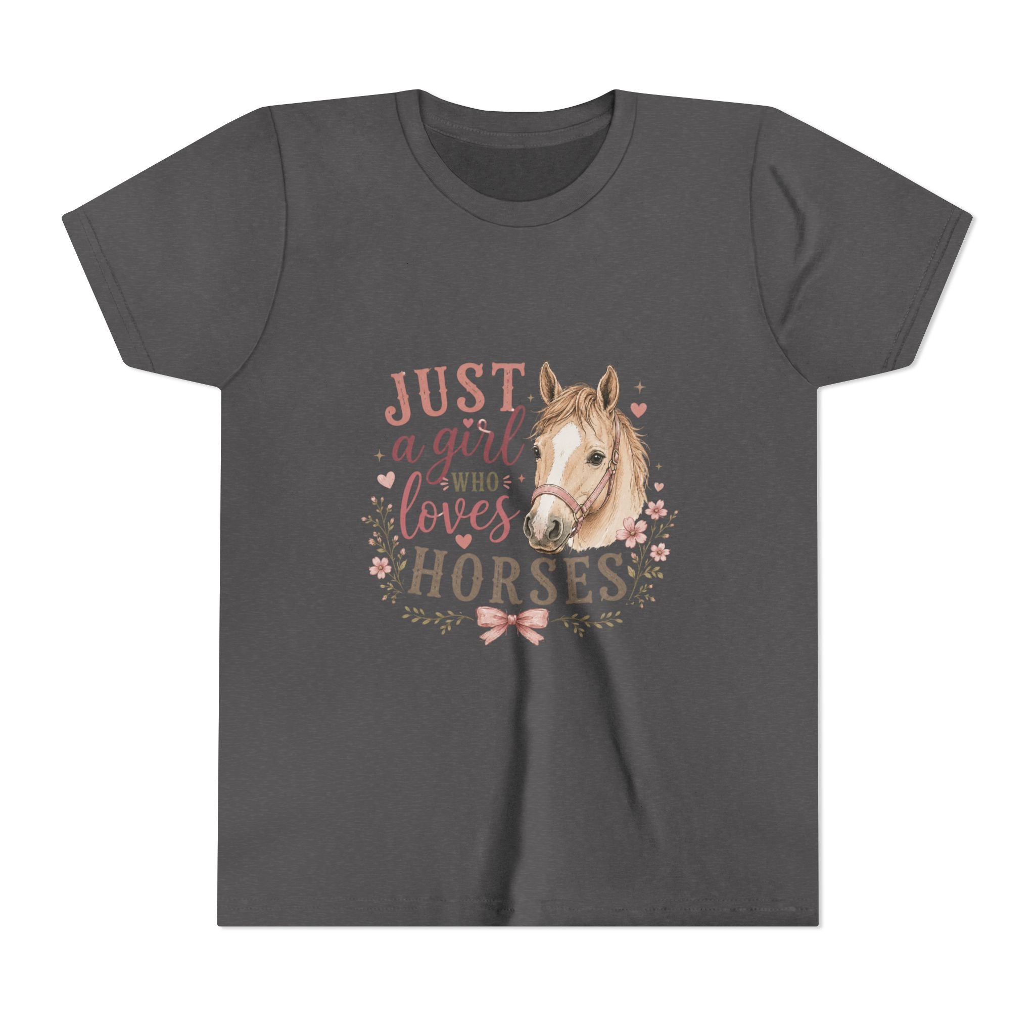 Youth Tee — "Just a Girl Who Loves Horses" Horse Lover Graphic Shirt
