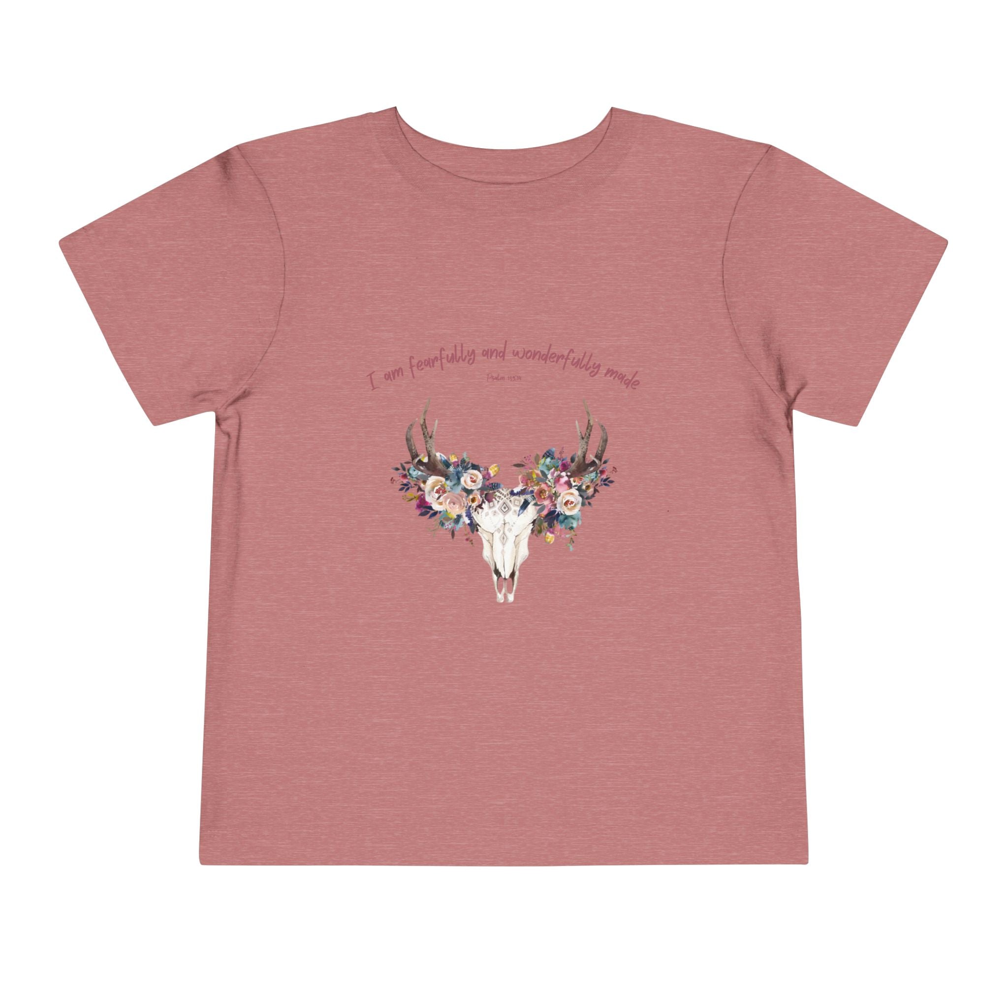 Toddler Tee — Floral Deer Skull “I am fearfully and wonderfully made”