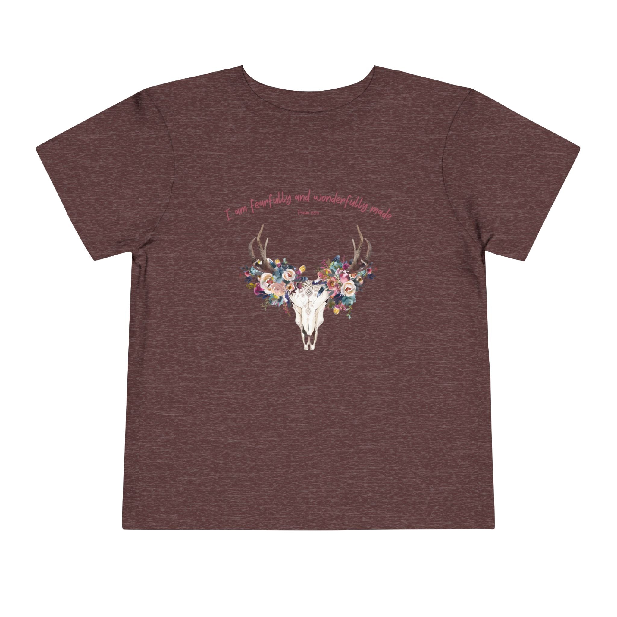 Floral Antler Skull Toddler Tee | Fearfully Made Tee | Faith Gift