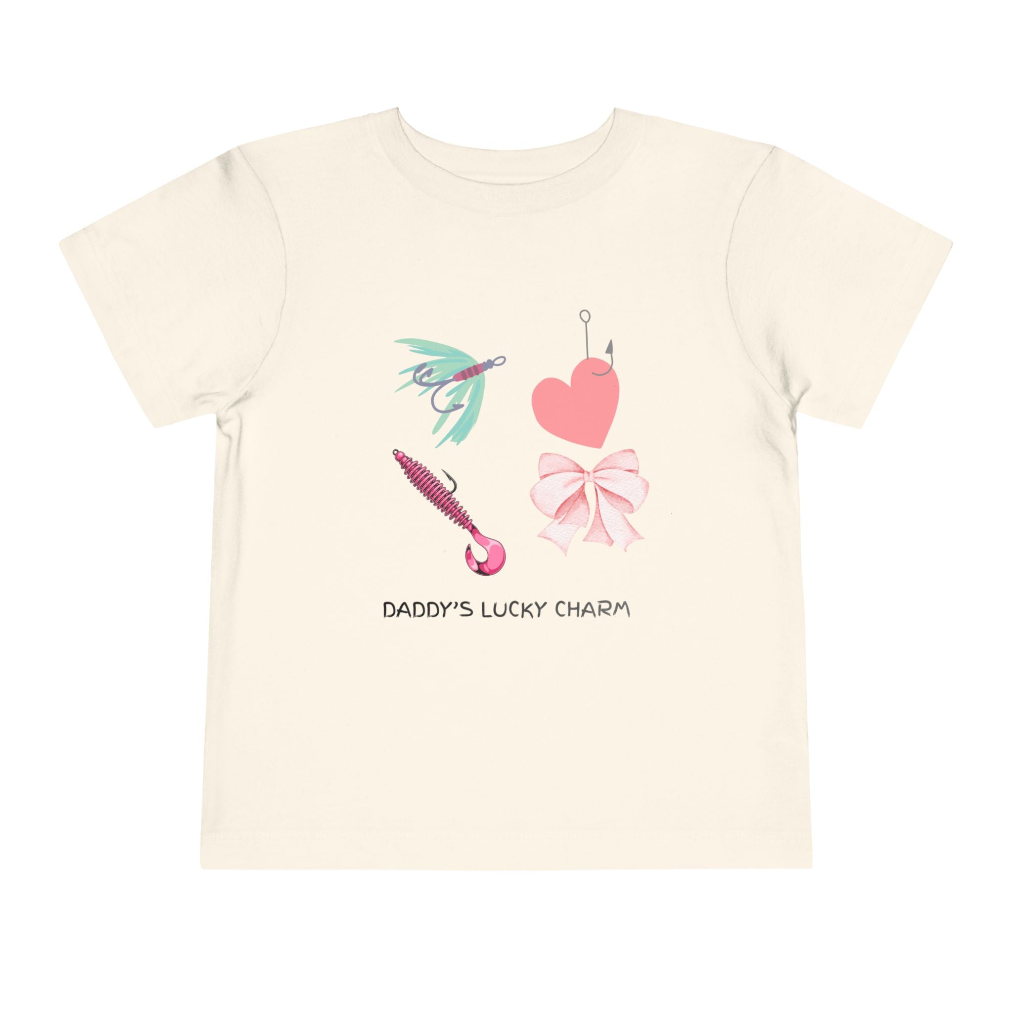 Toddler Tee - "Daddy's Lucky Charm" Fishing Lures & Bow Graphic