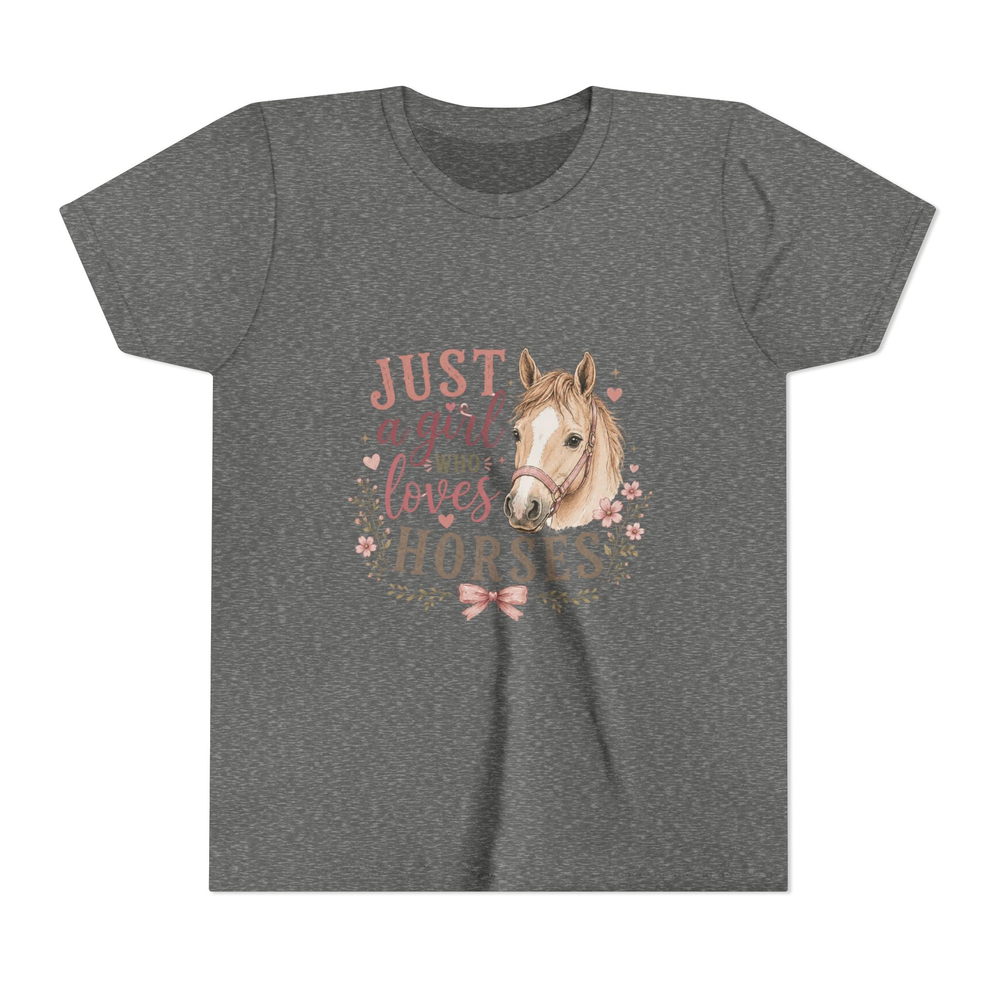 Youth Tee — "Just a Girl Who Loves Horses" Horse Lover Graphic Shirt
