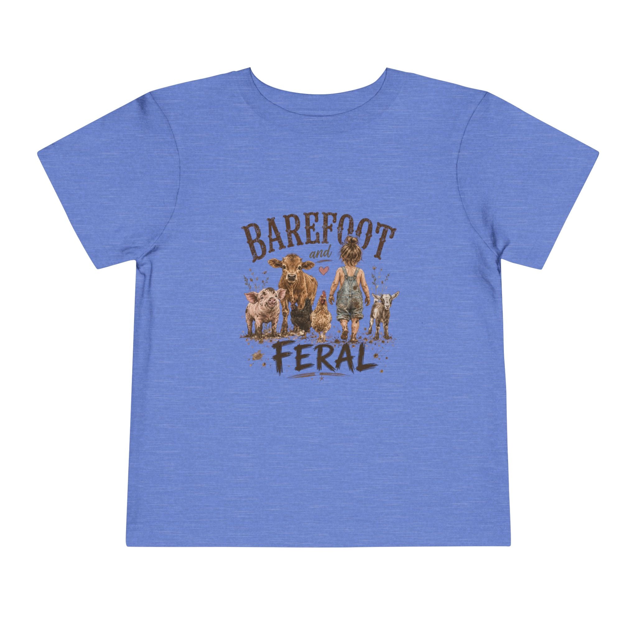 Toddler Tee — "Barefoot and Feral" Farm Animal Graphic