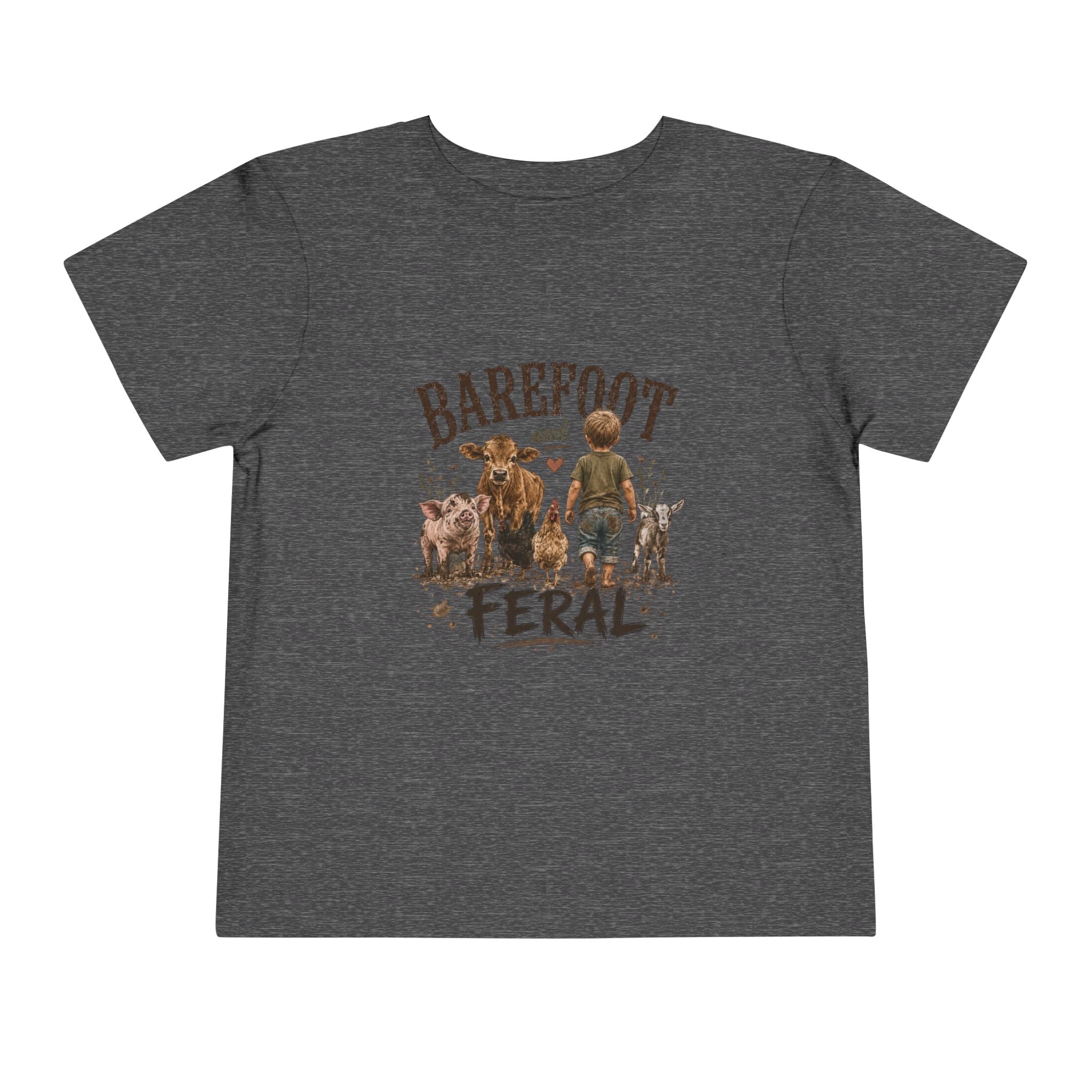 Toddler Tee — "Barefoot and Feral" Farm Kids Graphic