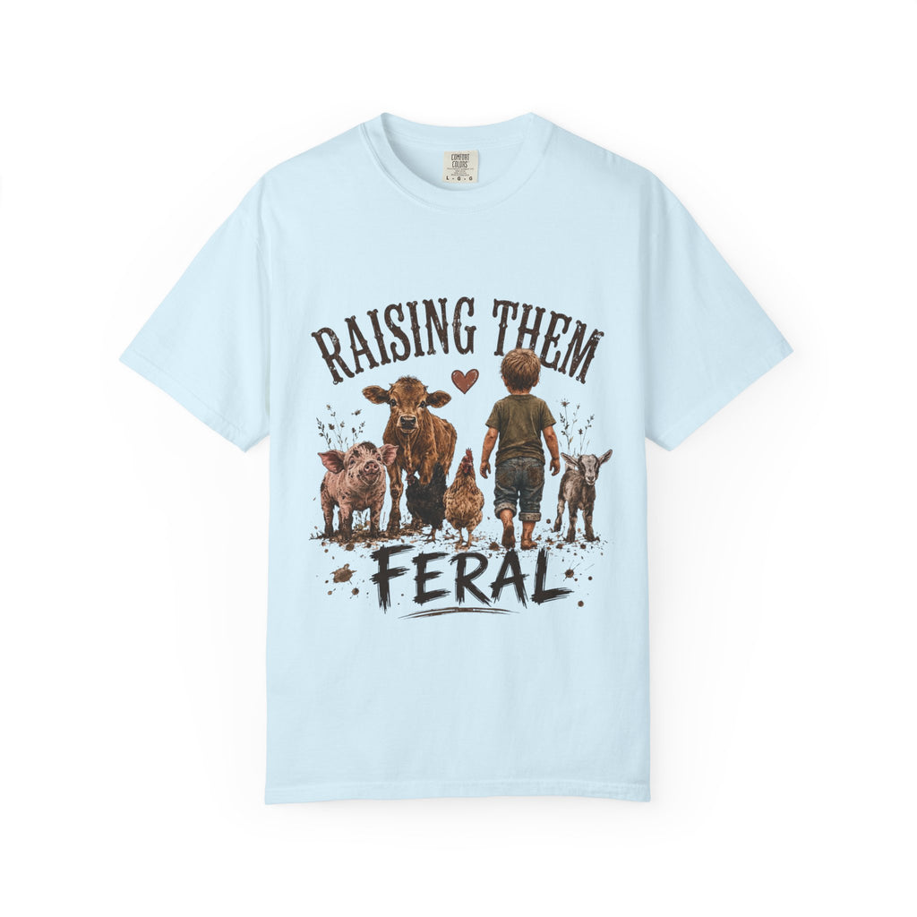 Raising Them Feral T-Shirt — Kid & Farm Animal Vintage Tee