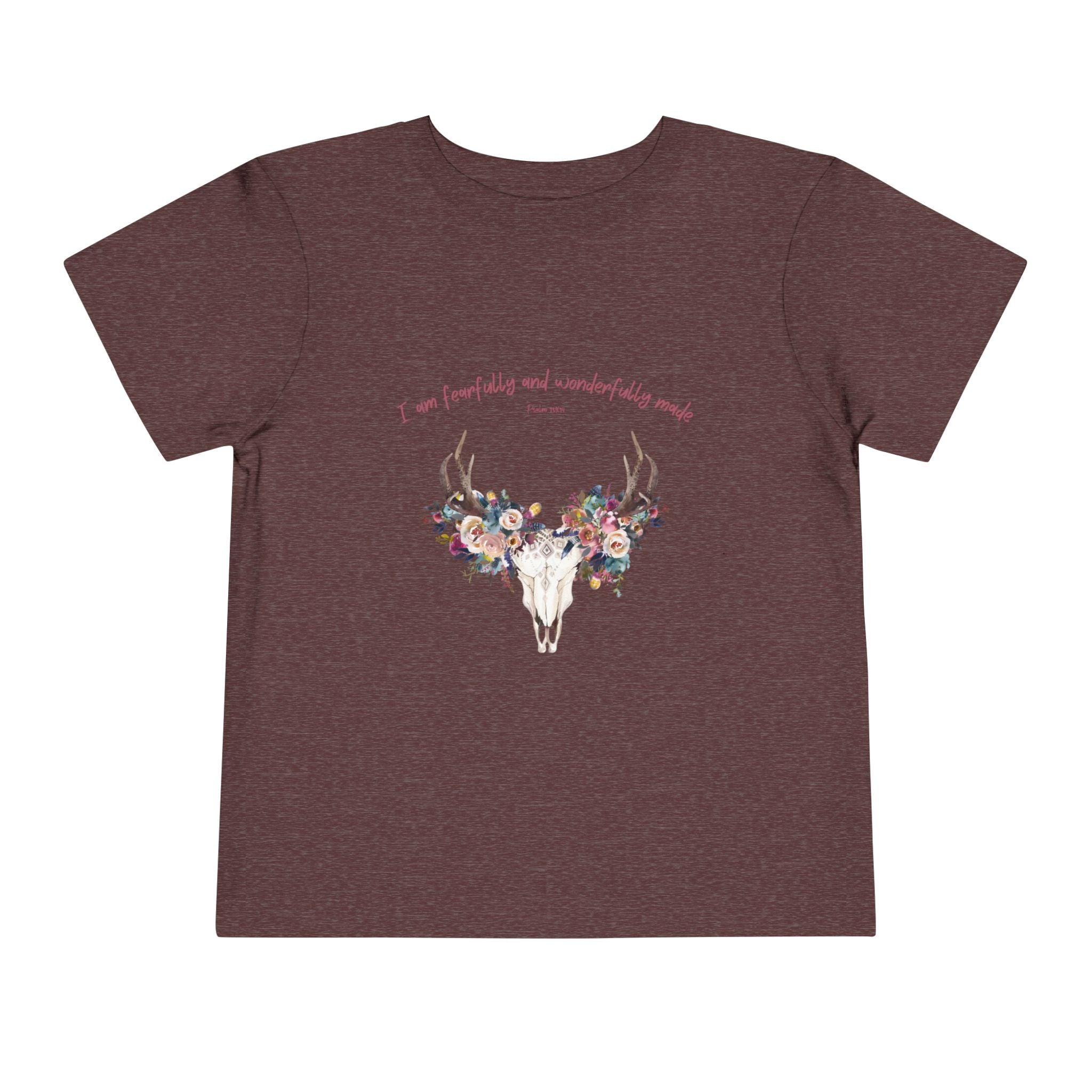 Toddler Tee — Floral Deer Skull “I am fearfully and wonderfully made”